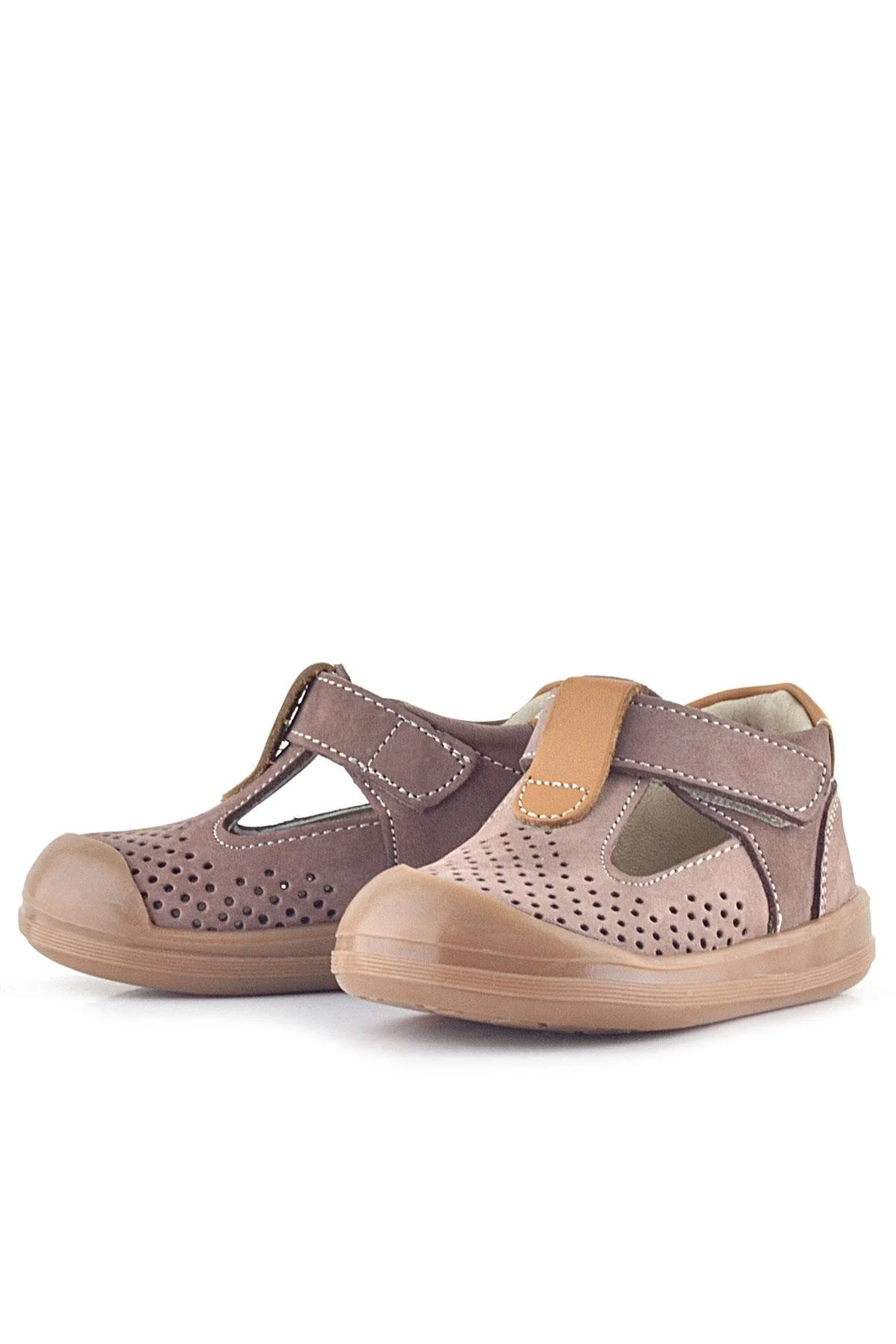 Rakerplus Shaun Hakiki Deri Kum Taba Cırtlı Anatomik Bebek Sandalet