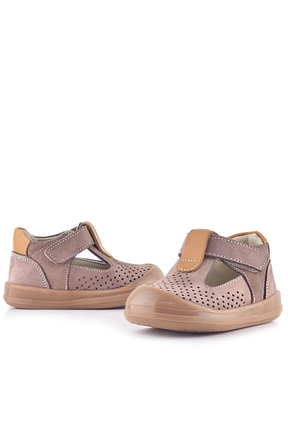 Rakerplus Shaun Hakiki Deri Kum Taba Cırtlı Anatomik Bebek Sandalet