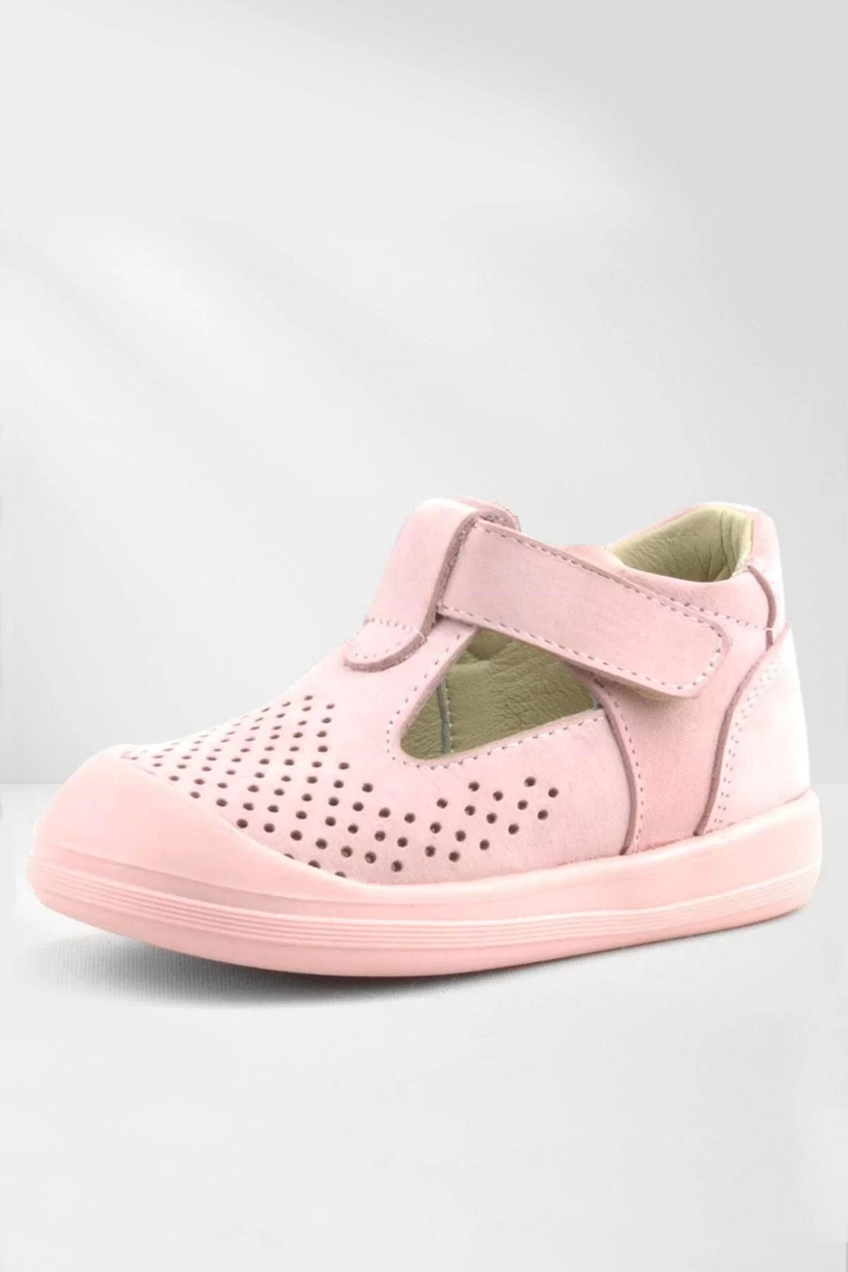 Rakerplus Shaun Hakiki Deri Pembe Cırtlı Anatomik Bebek Sandalet
