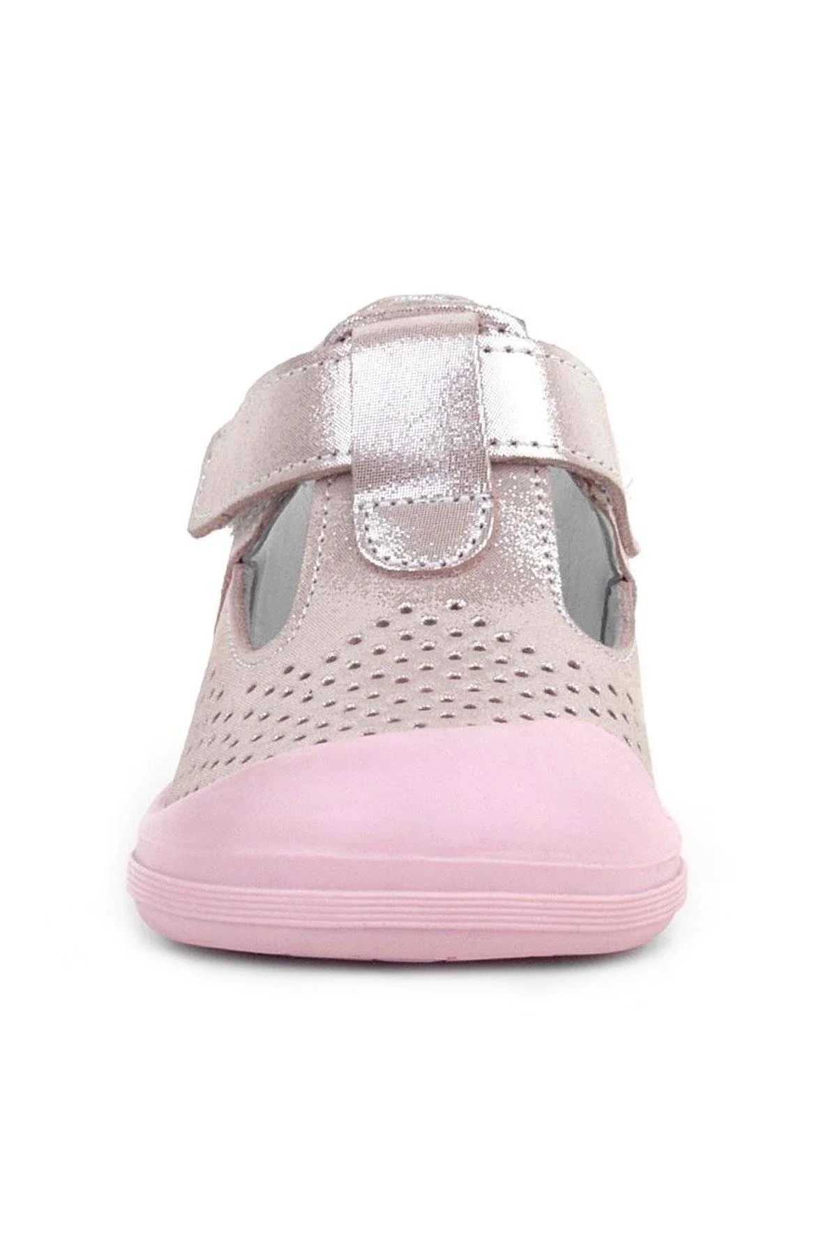 Rakerplus Shaun Hakiki Deri Pembe Simli Cırtlı Anatomik Bebek Sandalet Ayakkabı