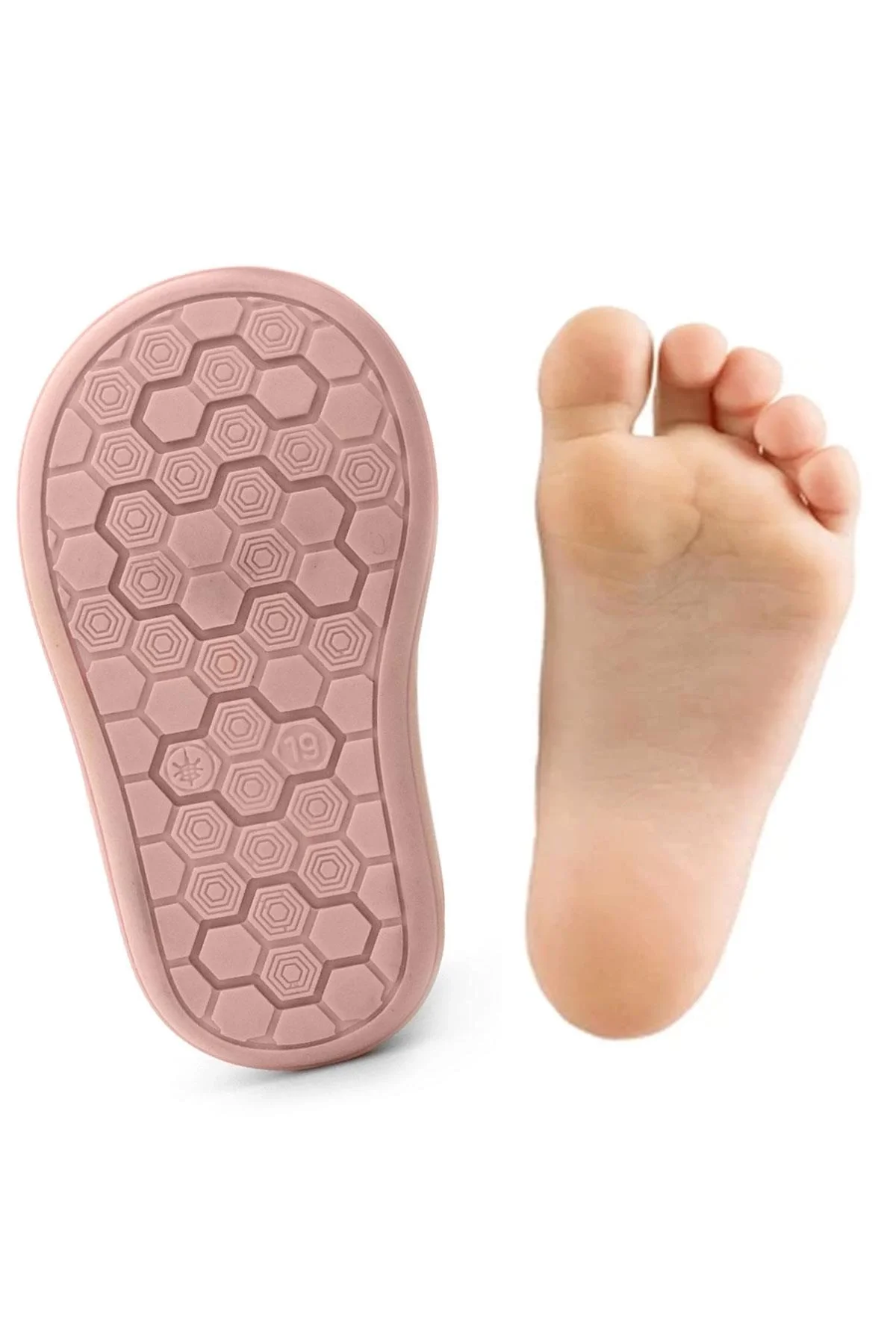 Rakerplus Shaun Hakiki Deri Pembe Simli Cırtlı Anatomik Bebek Sandalet Ayakkabı