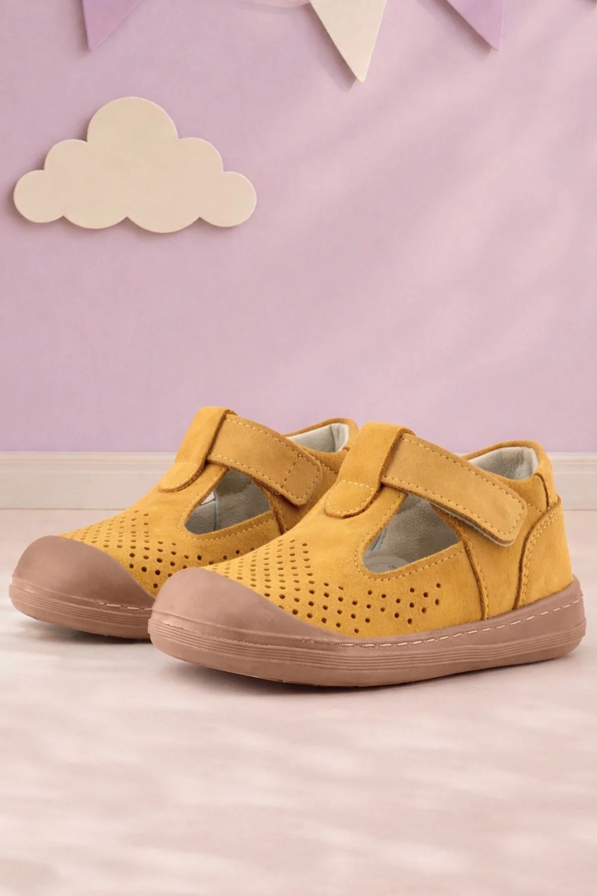 Rakerplus Shaun Hakiki Deri Taba Cırtlı Anatomik Bebek Sandalet