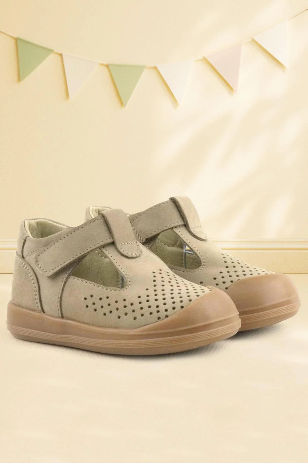 Rakerplus Shaun Hakiki Deri Vizon Cırtlı Anatomik Bebek Sandalet