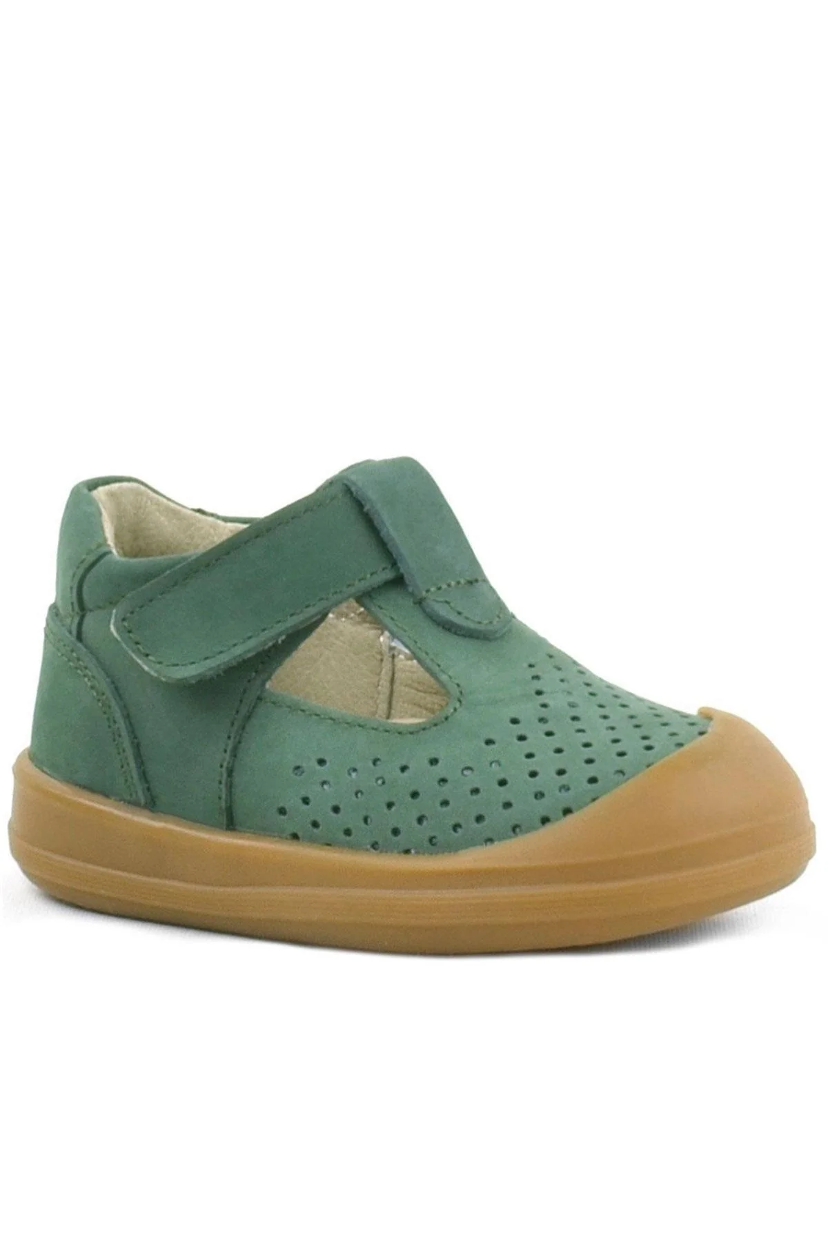 Rakerplus Shaun Hakiki Deri Yeşil Cırtlı Anatomik Bebek Sandalet