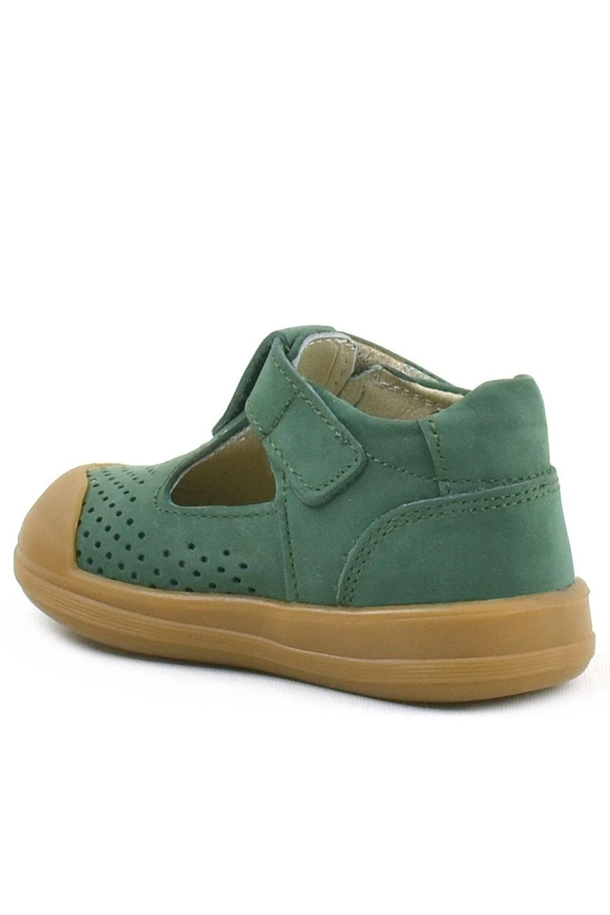 Rakerplus Shaun Hakiki Deri Yeşil Cırtlı Anatomik Bebek Sandalet