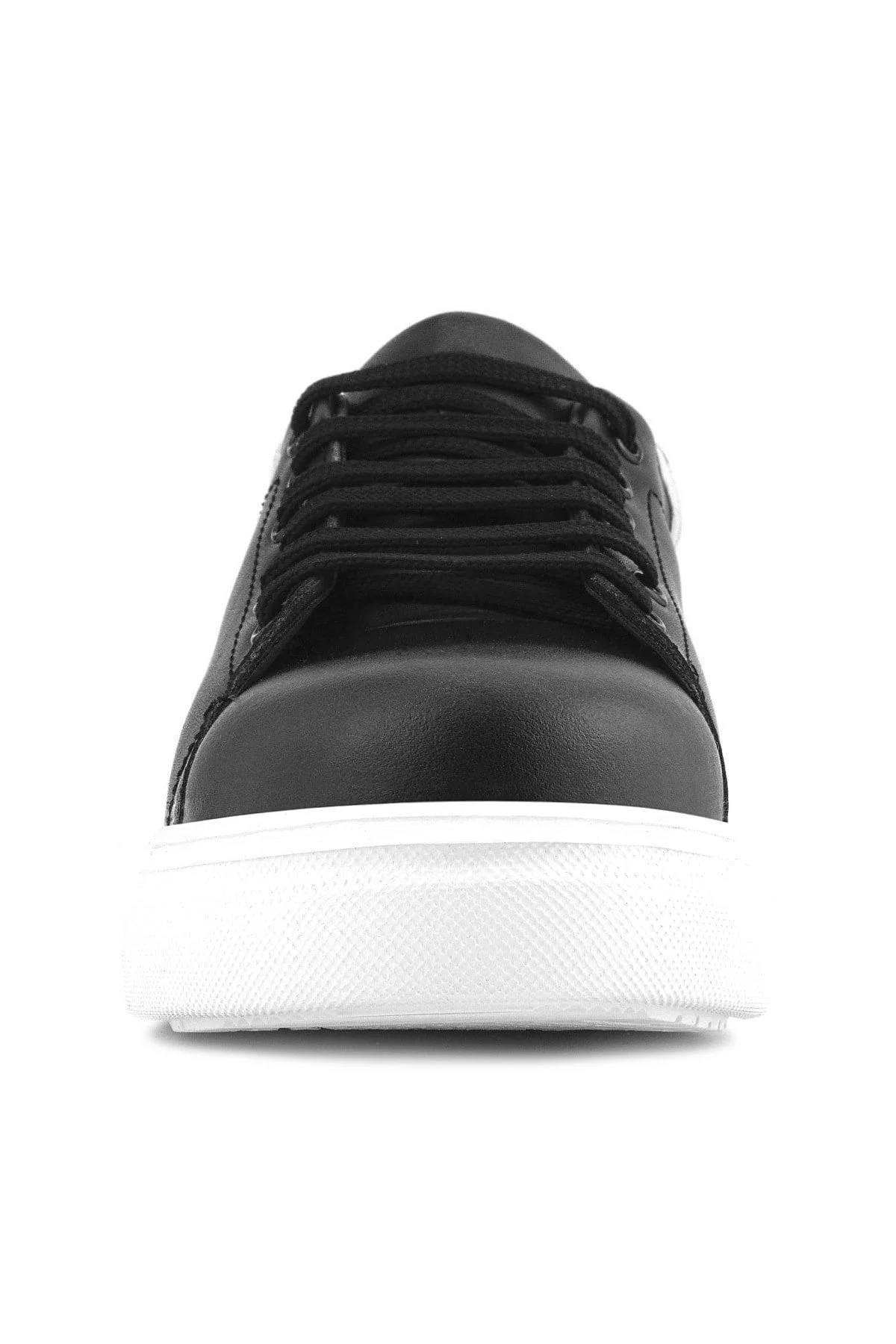 Rakerplus Siyah Cilt Bağcıklı Hafif Beyaz Tabanlı Çocuk Spor Ayakkabı