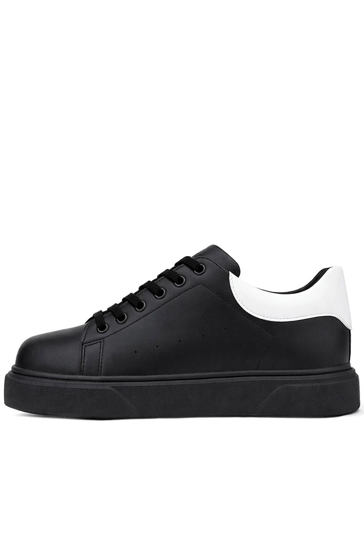 Rakerplus Siyah Cilt Bağcıklı Hafif Siyah Tabanlı Çocuk Spor Ayakkabı