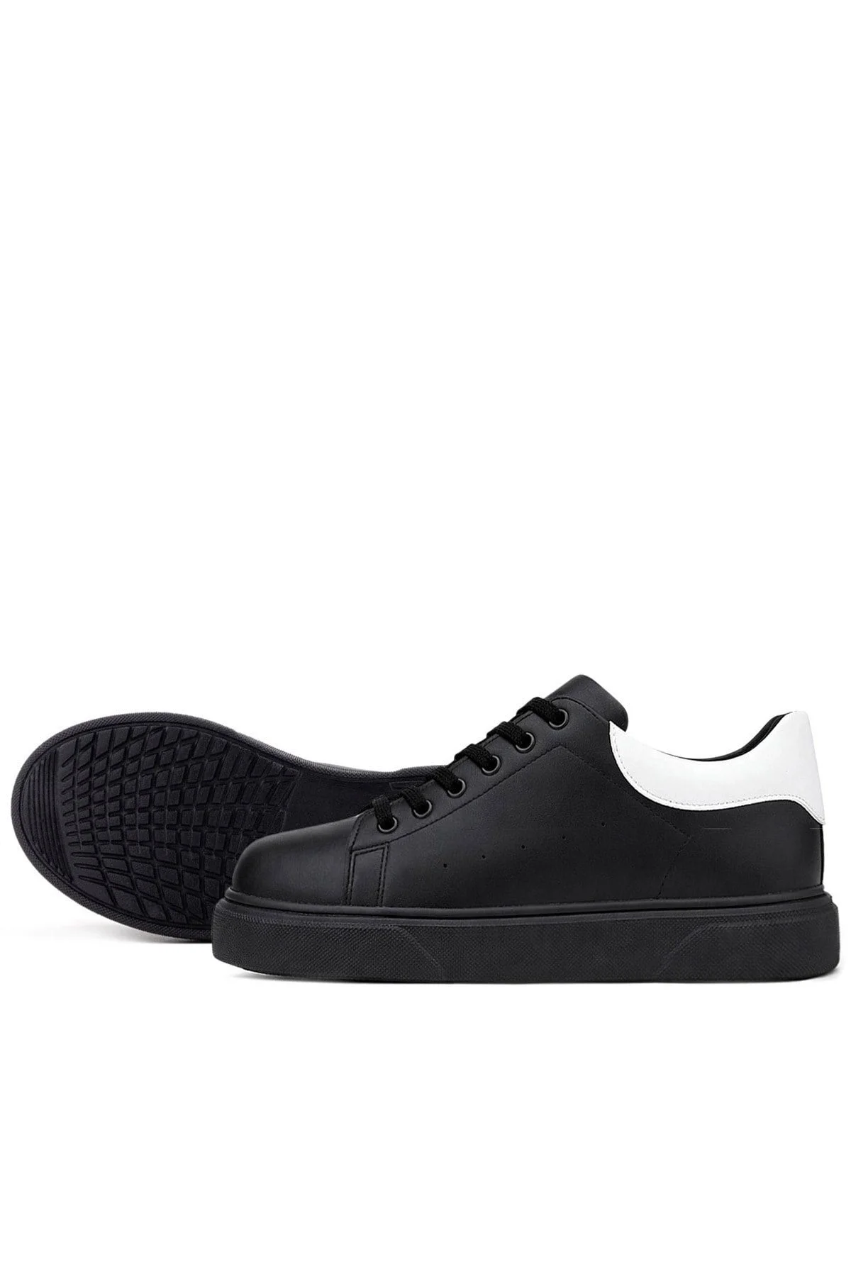 Rakerplus Siyah Cilt Bağcıklı Hafif Siyah Tabanlı Çocuk Spor Ayakkabı