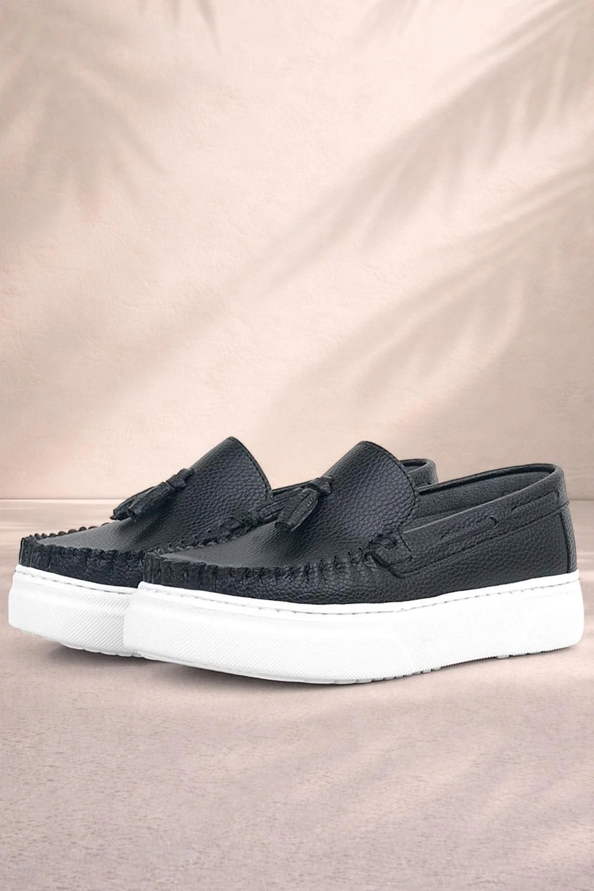 Rakerplus Siyah Cilt Erkek Çocuk Makosen Ayakkabı