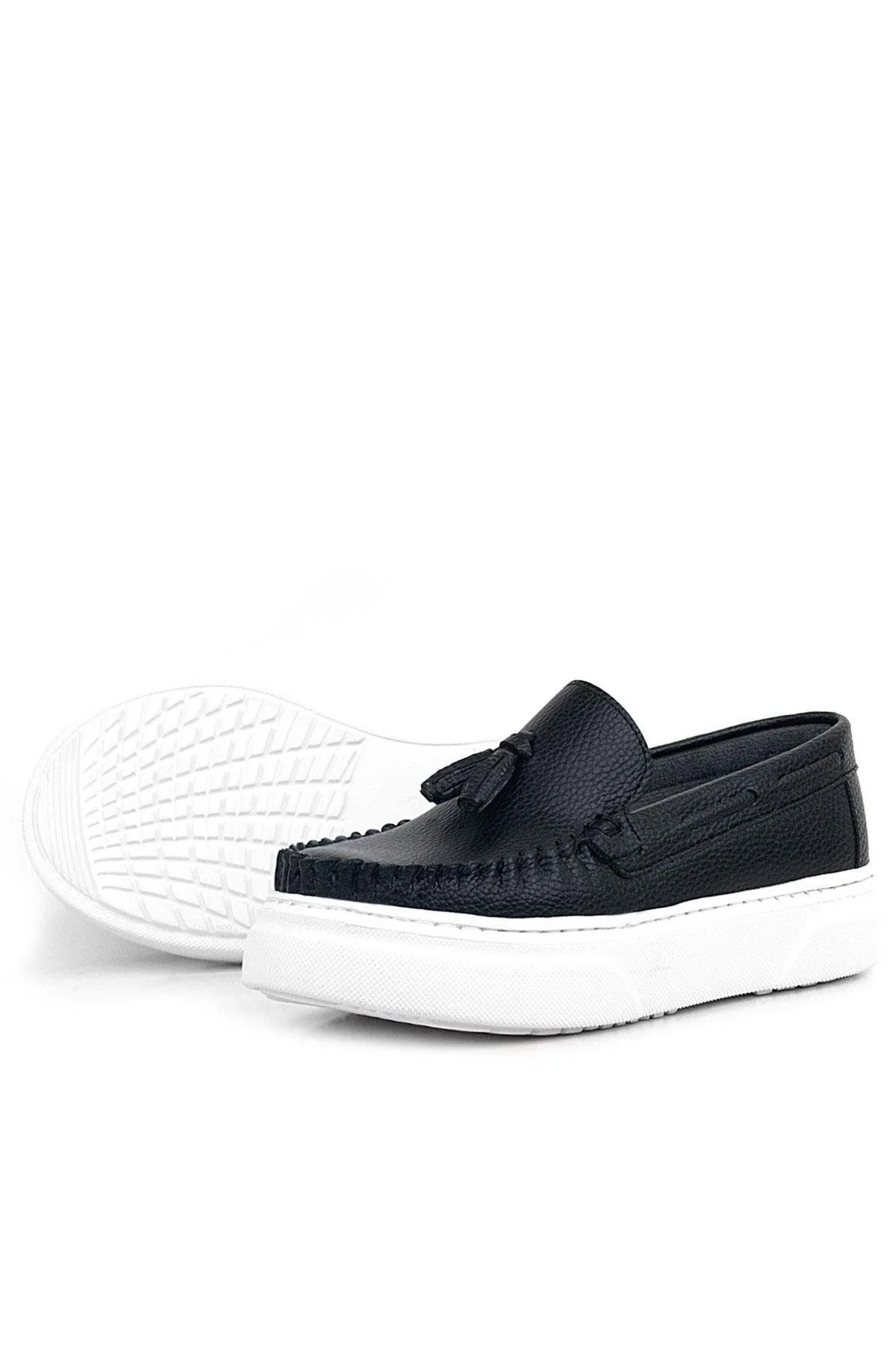 Rakerplus Siyah Cilt Erkek Çocuk Makosen Ayakkabı