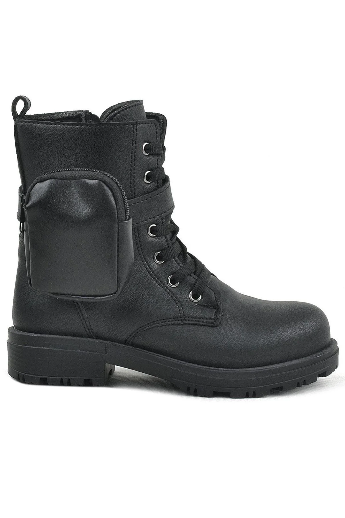 Rakerplus Siyah Fermuarlı Bağcıklı Cüzdanlı Kız Çocuk Bot