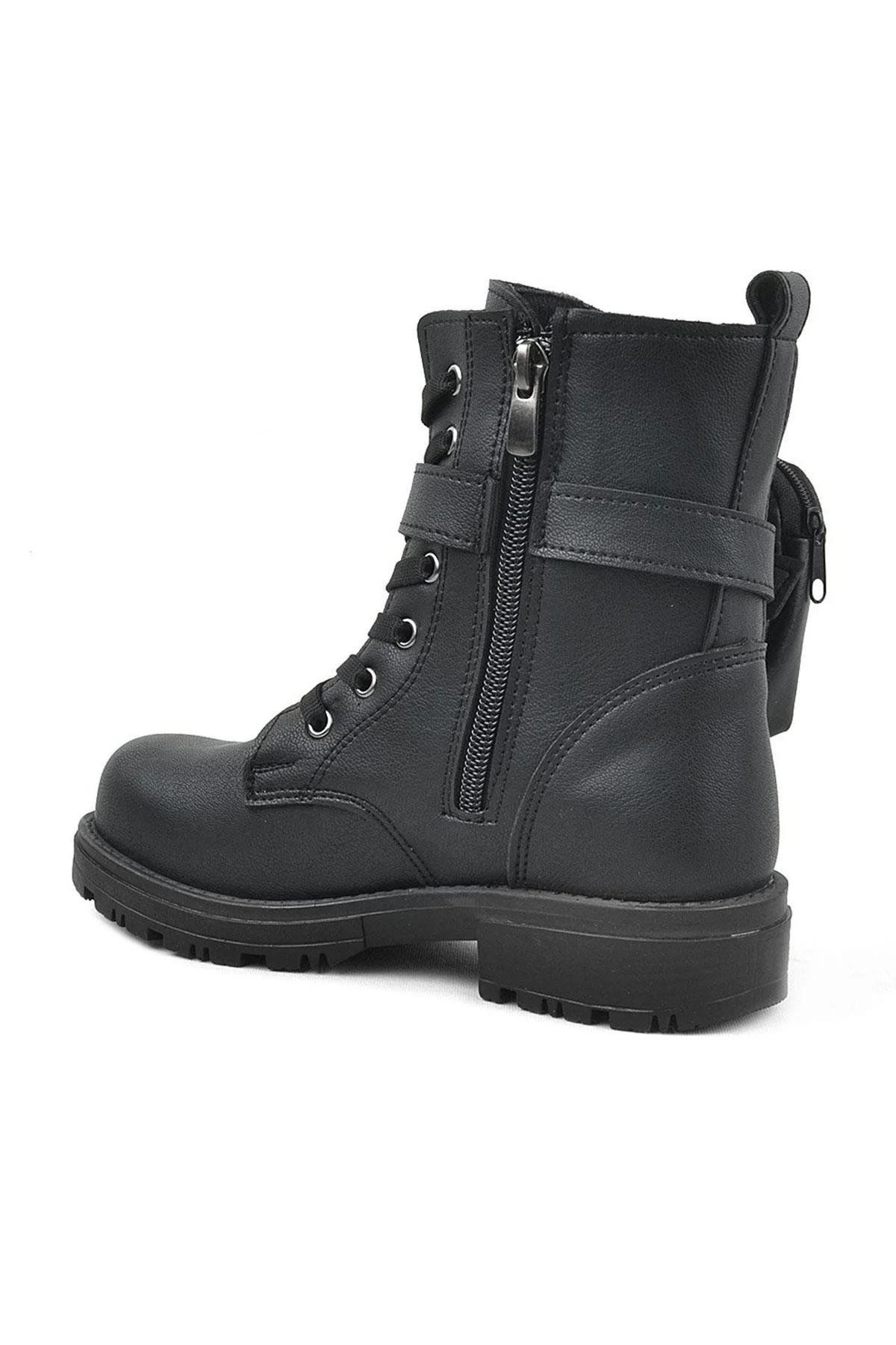 Rakerplus Siyah Fermuarlı Bağcıklı Cüzdanlı Kız Çocuk Bot