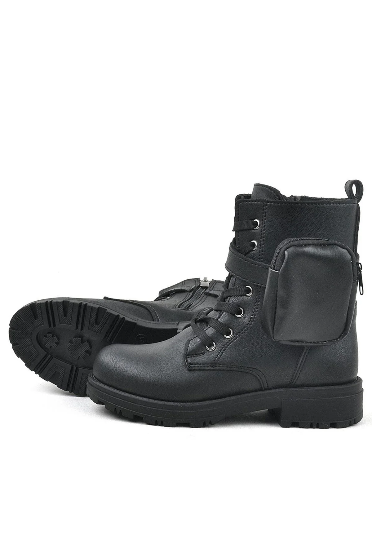 Rakerplus Siyah Fermuarlı Bağcıklı Cüzdanlı Kız Çocuk Bot