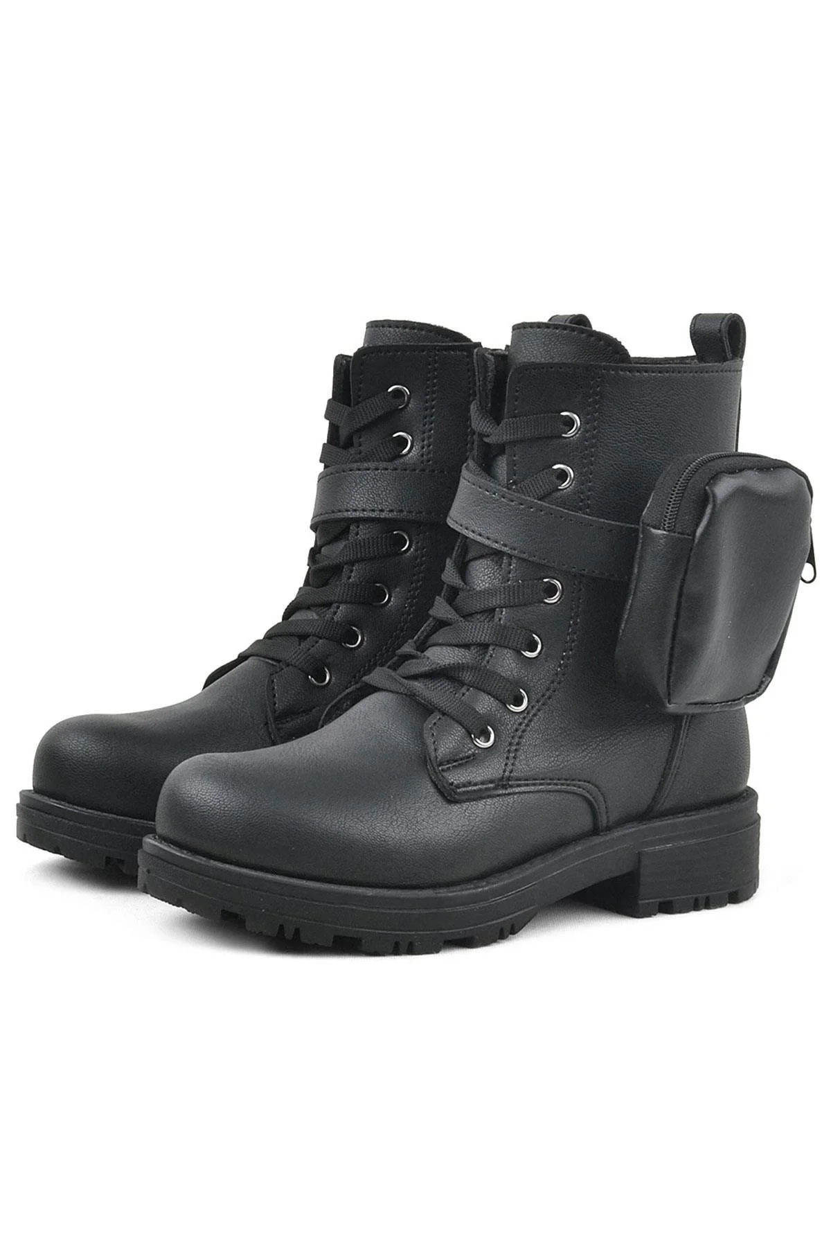 Rakerplus Siyah Fermuarlı Bağcıklı Cüzdanlı Kız Çocuk Bot