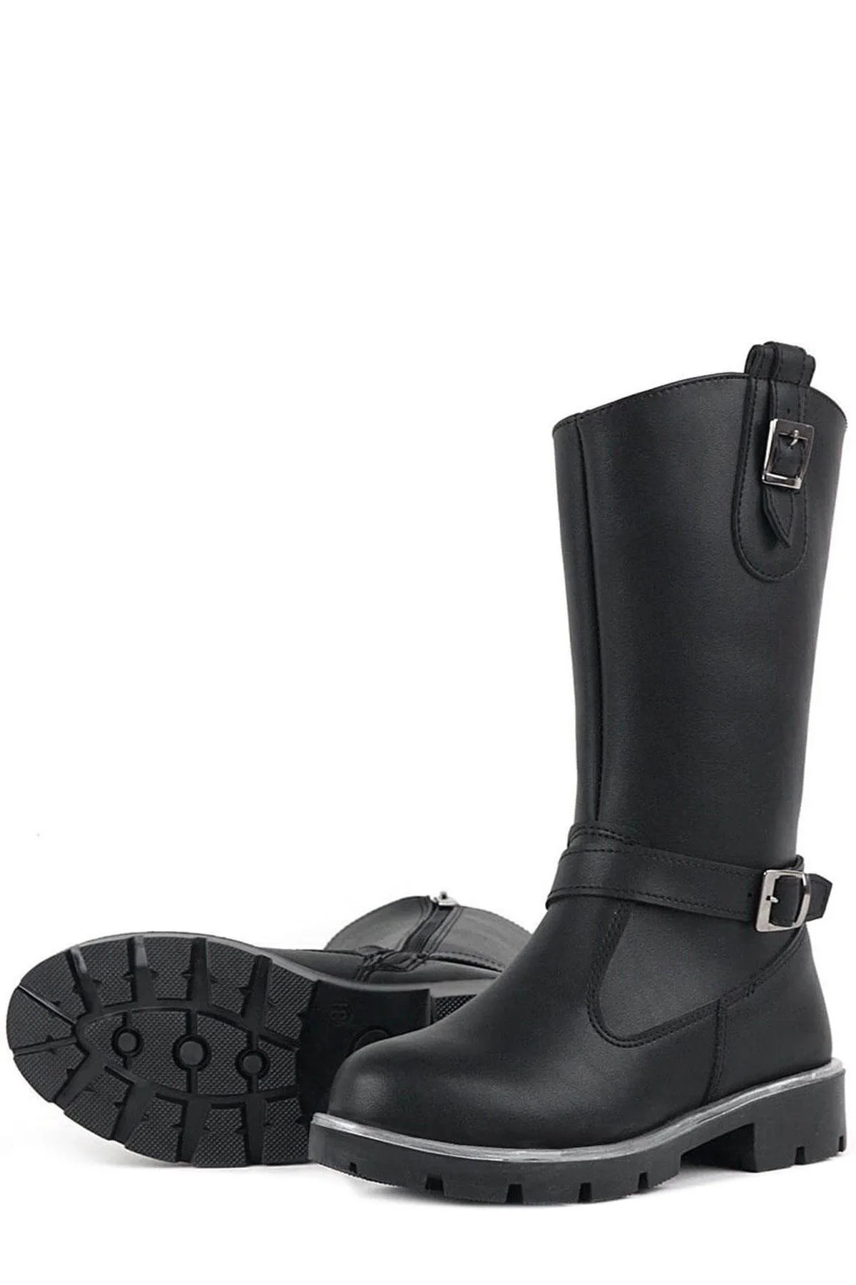 Rakerplus Siyah Fermuarlı Uzun Kız Çocuk Çizme