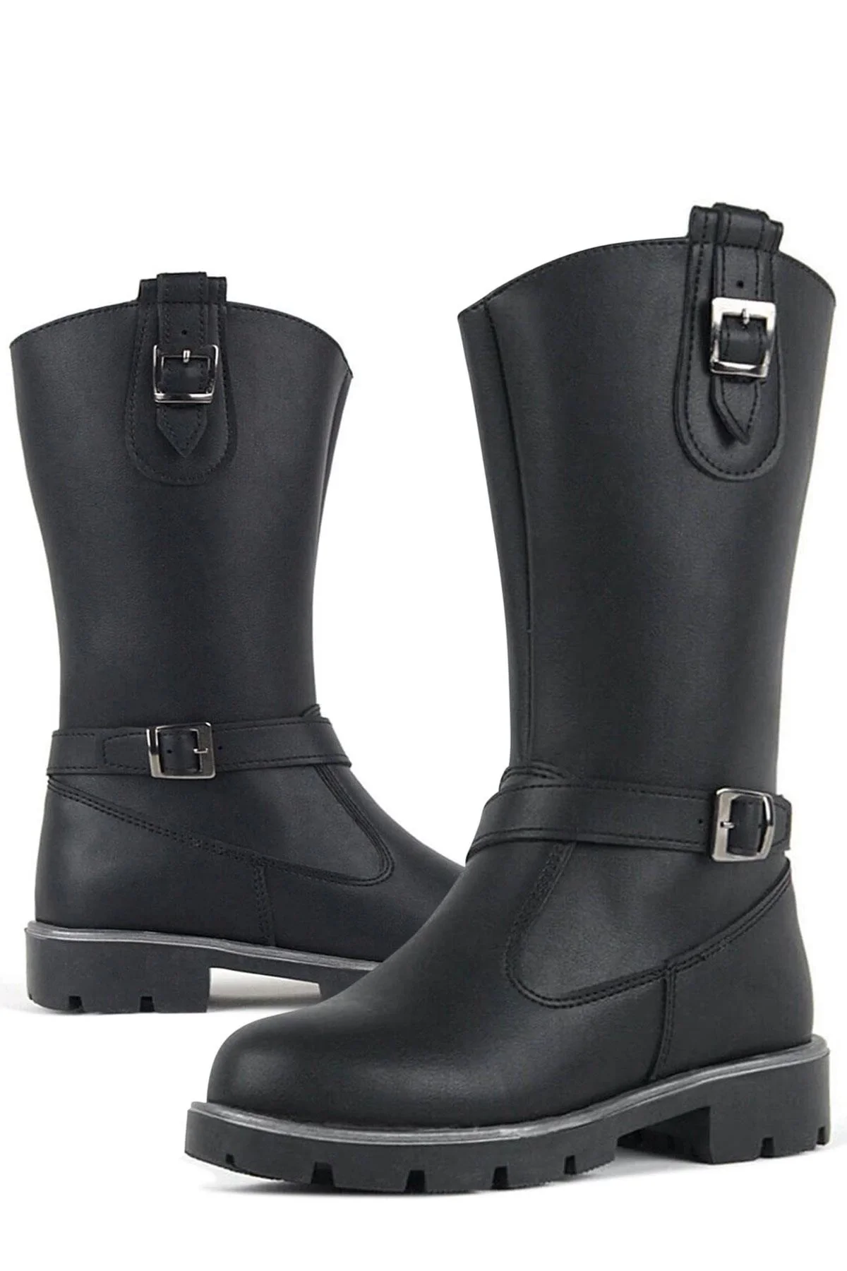 Rakerplus Siyah Fermuarlı Uzun Kız Çocuk Çizme