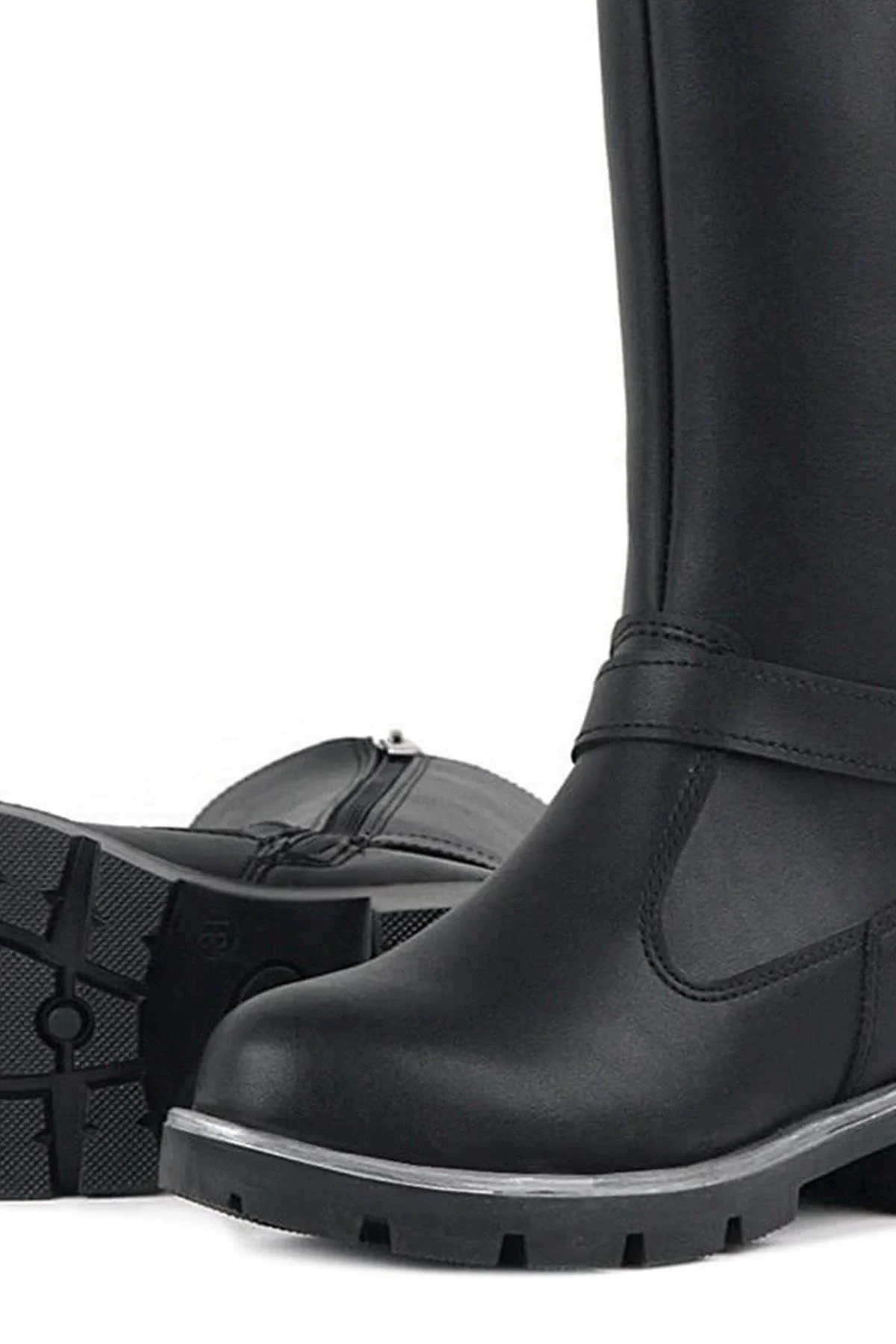 Rakerplus Siyah Fermuarlı Uzun Kız Çocuk Çizme