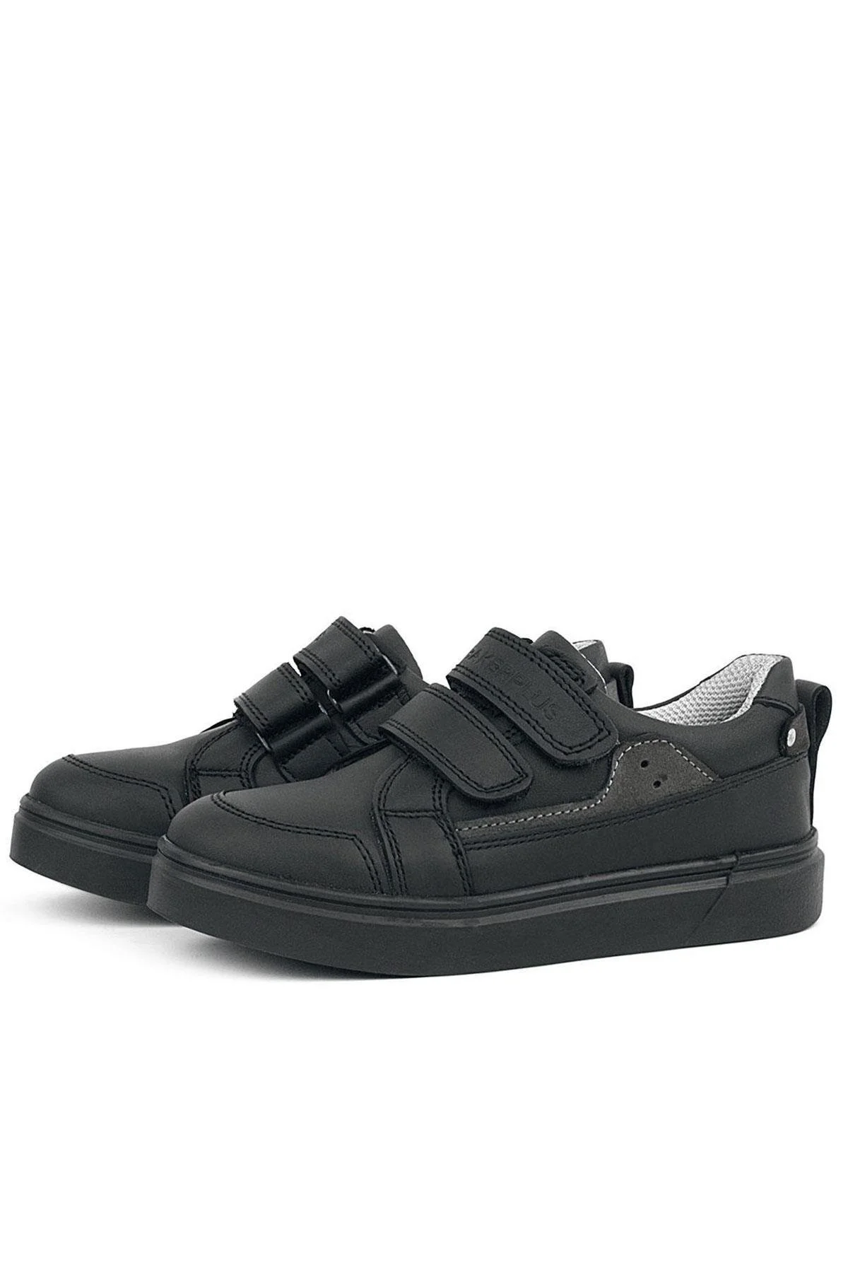 Rakerplus Siyah Hakiki Deri Cırtlı Erkek Çocuk Sneaker Ayakkabı