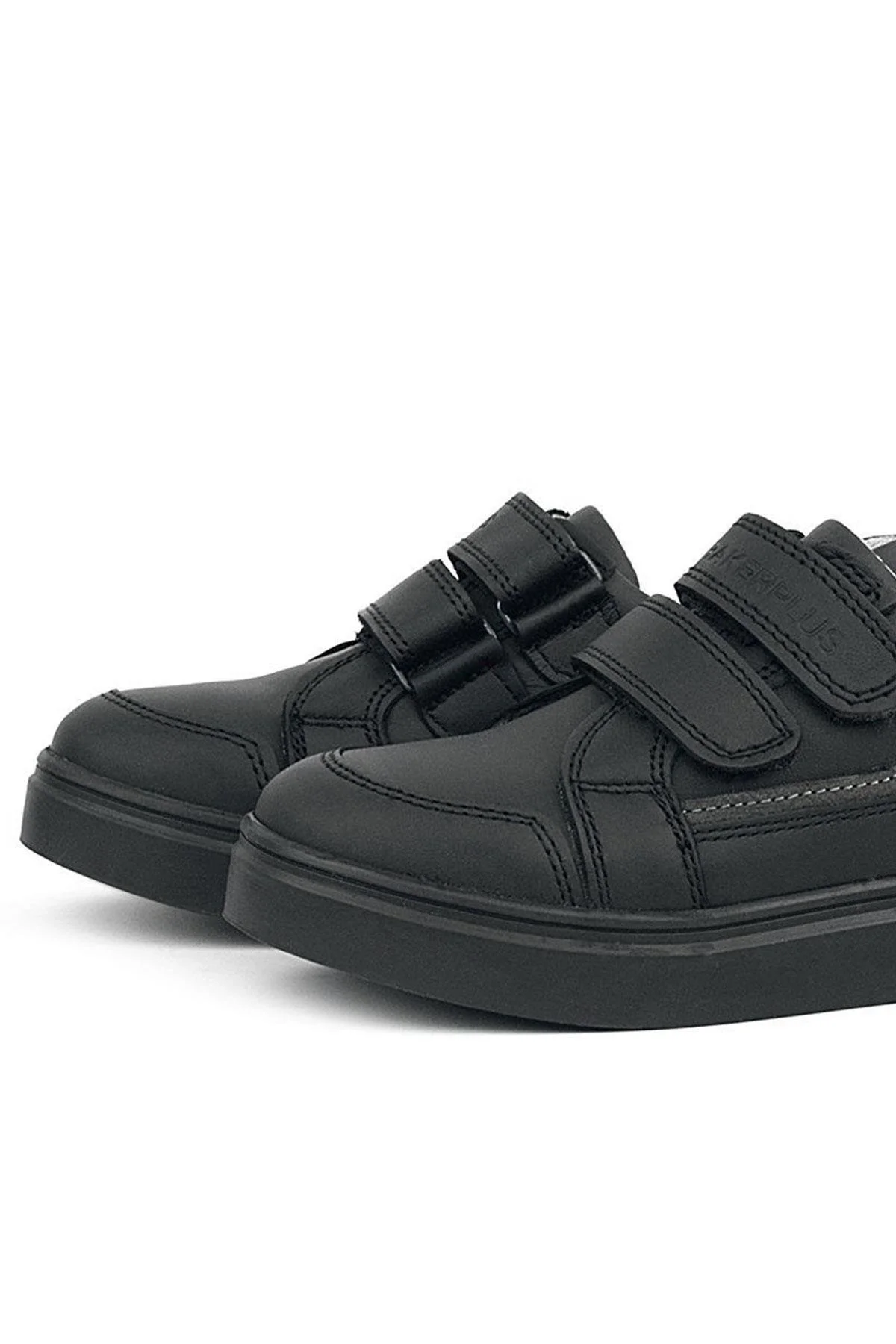 Rakerplus Siyah Hakiki Deri Cırtlı Erkek Çocuk Sneaker Ayakkabı