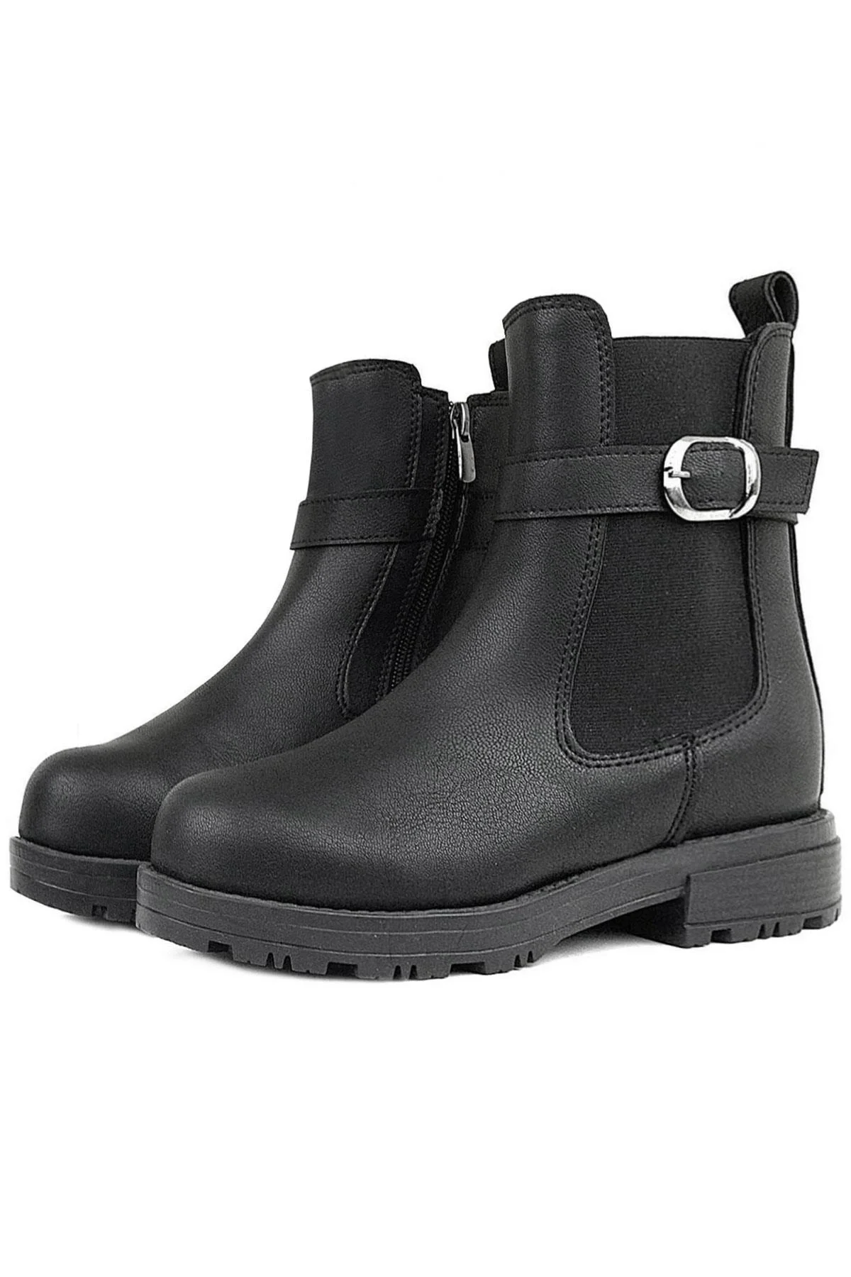 Rakerplus Siyah Mat Lastikli Kız Çocuk Bot