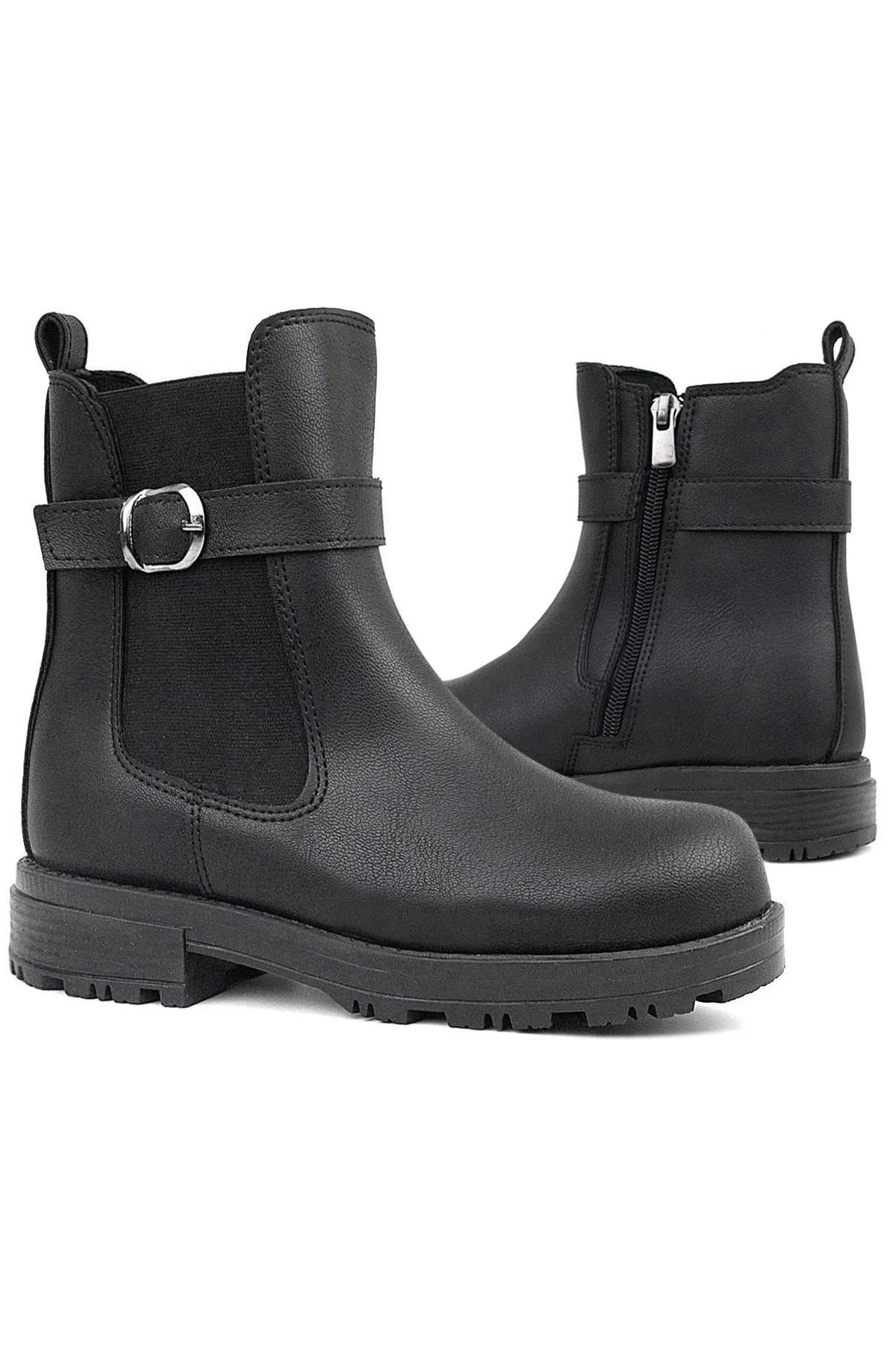 Rakerplus Siyah Mat Lastikli Kız Çocuk Bot