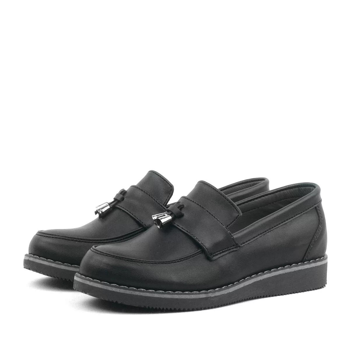Rakerplus Siyah Mat Loafer Klasik Çocuk Ayakkabısı