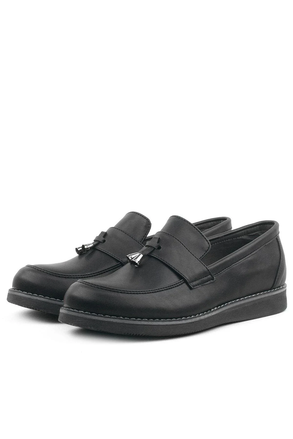 Rakerplus Siyah Mat Loafer Klasik Çocuk Ayakkabısı