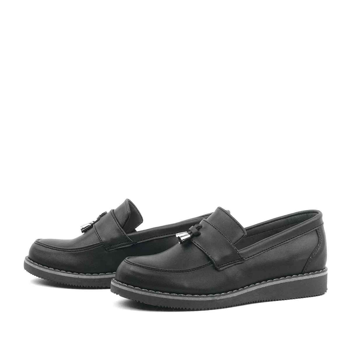 Rakerplus Siyah Mat Loafer Klasik Çocuk Ayakkabısı