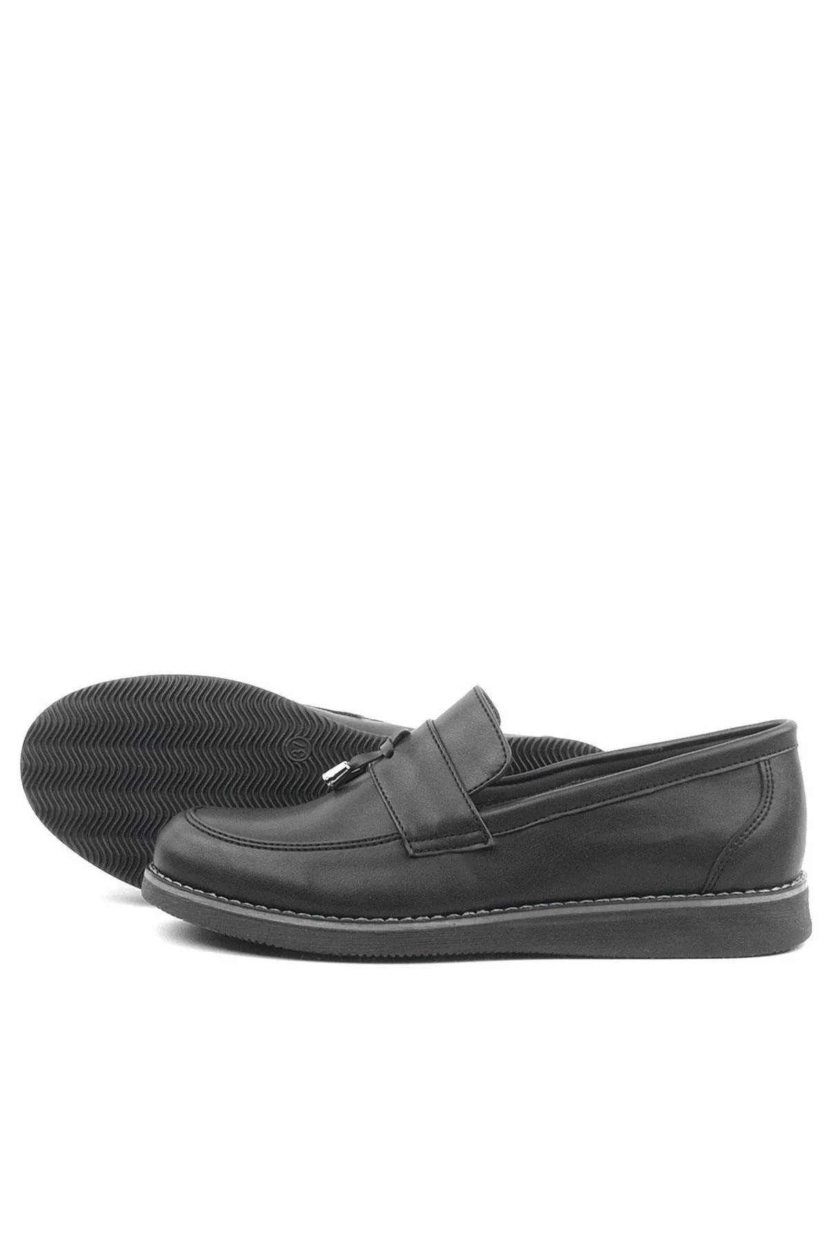 Rakerplus Siyah Mat Loafer Klasik Çocuk Ayakkabısı