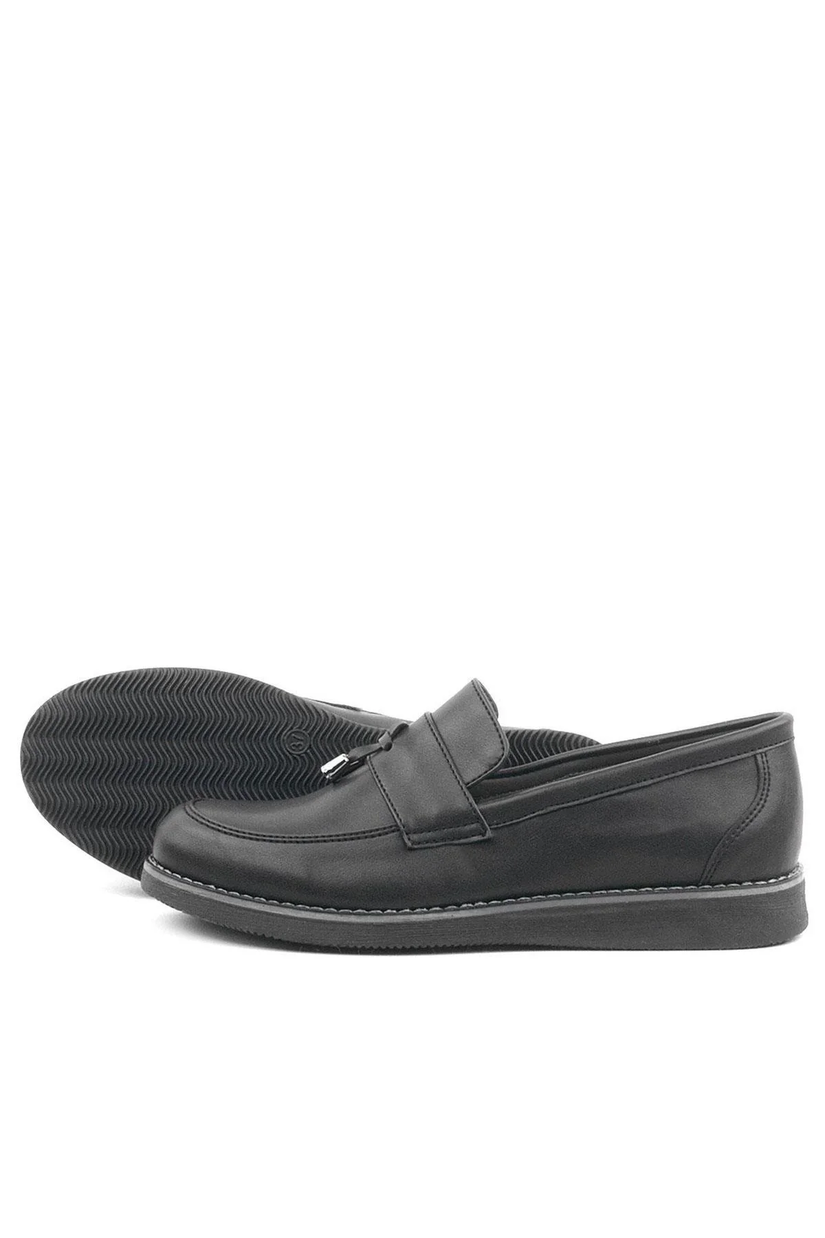 Rakerplus Siyah Mat Loafer Klasik Çocuk Ayakkabısı