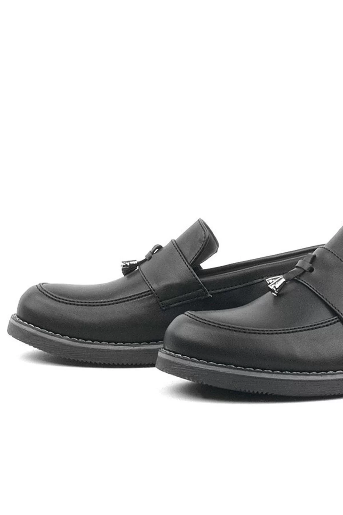 Rakerplus Siyah Mat Loafer Klasik Çocuk Ayakkabısı