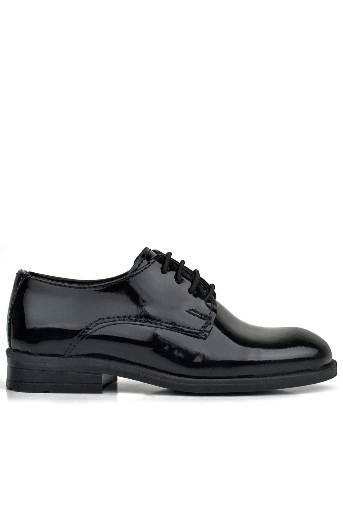 Rakerplus Siyah Rugan Bağcıklı Oxford Çocuk Okul Ayakkabısı