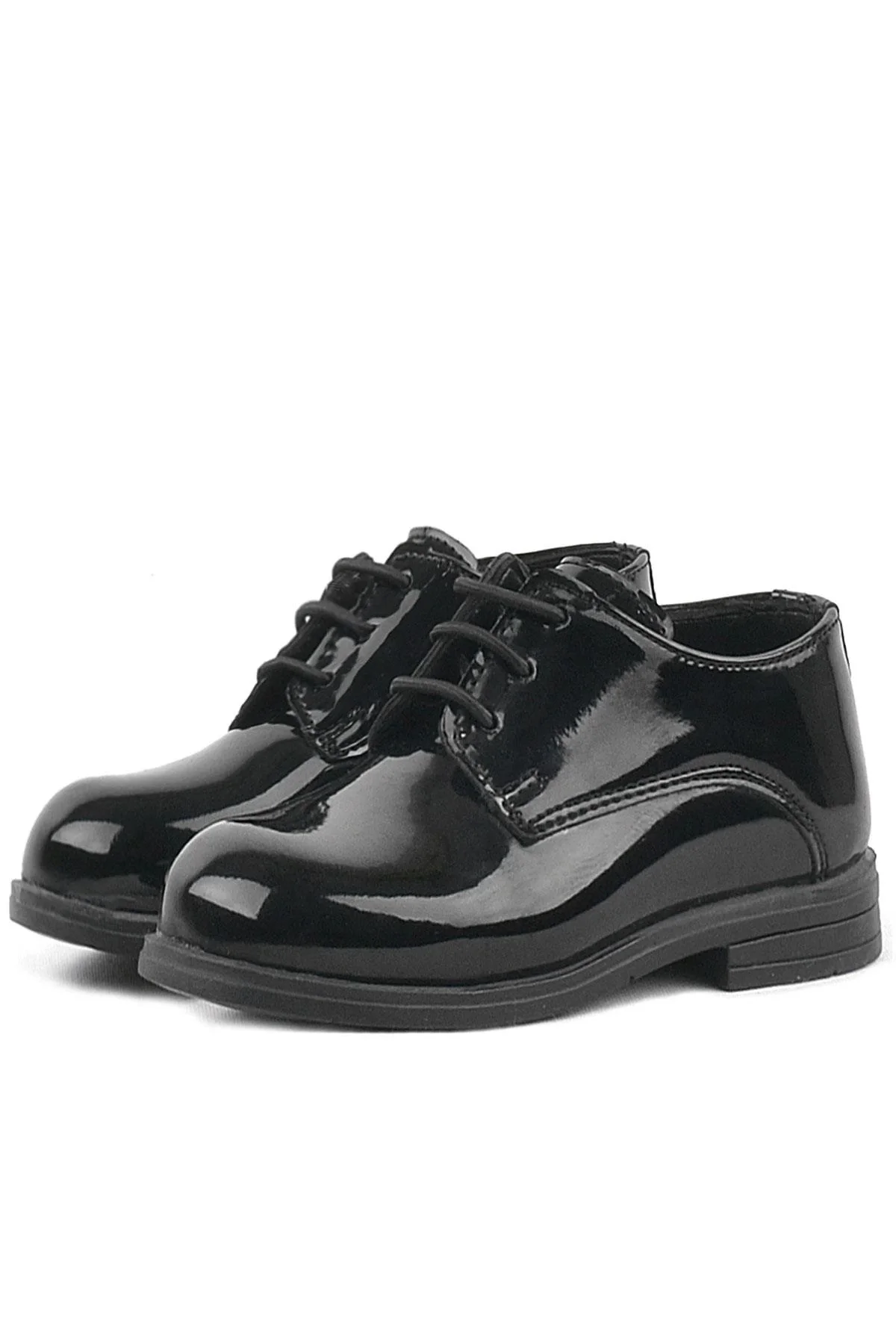 Rakerplus Siyah Rugan Bağcıklı Oxford Çocuk Okul Ayakkabısı