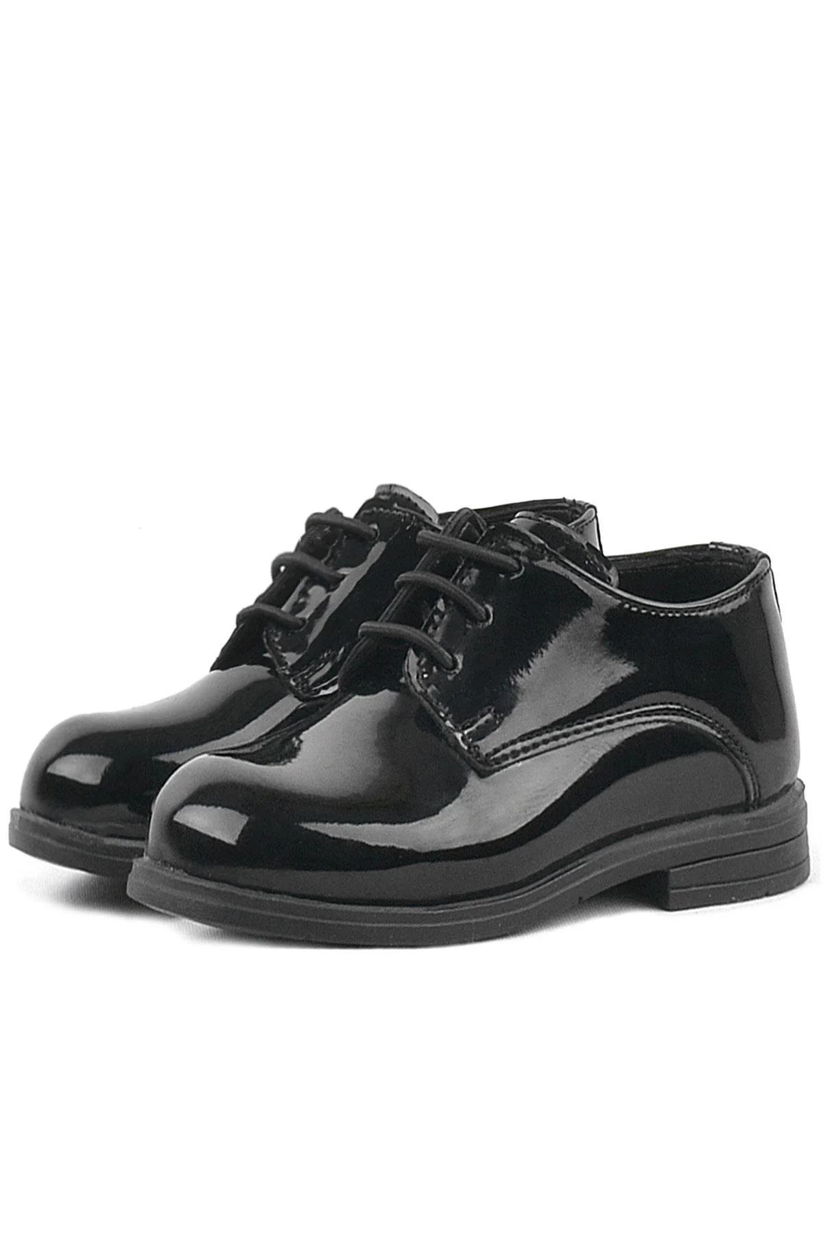 Rakerplus Siyah Rugan Bağcıklı Oxford Çocuk Okul Ayakkabısı