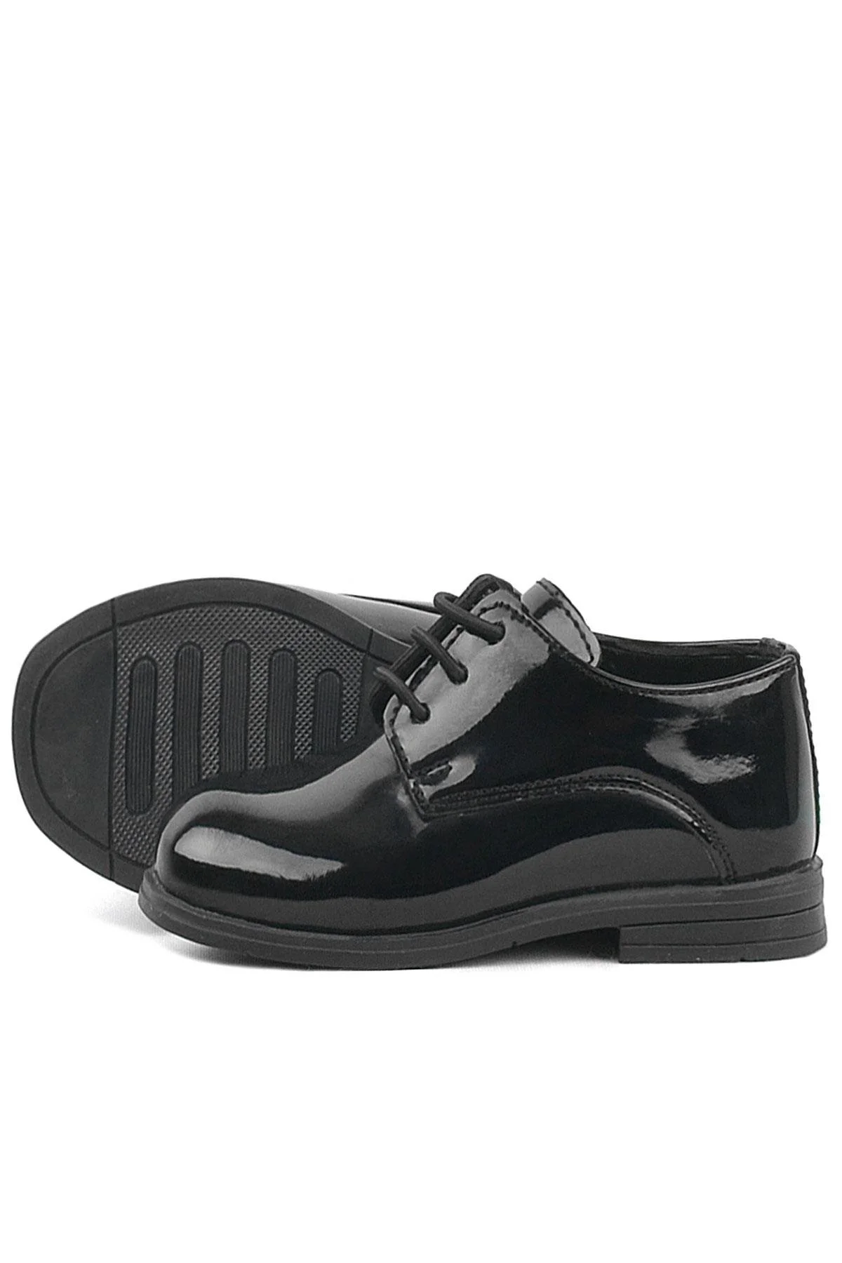 Rakerplus Siyah Rugan Bağcıklı Oxford Çocuk Okul Ayakkabısı