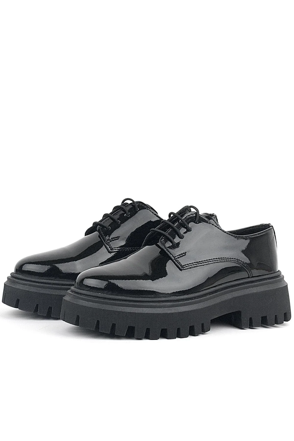 Rakerplus Siyah Rugan Bağcıklı Oxford Günlük Ayakkabı