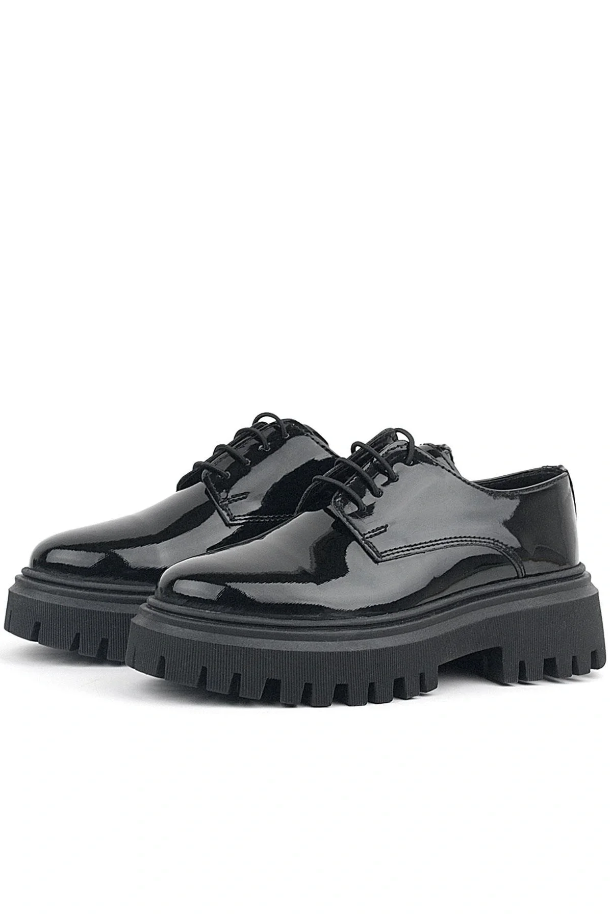 Rakerplus Siyah Rugan Bağcıklı Oxford Günlük Ayakkabı