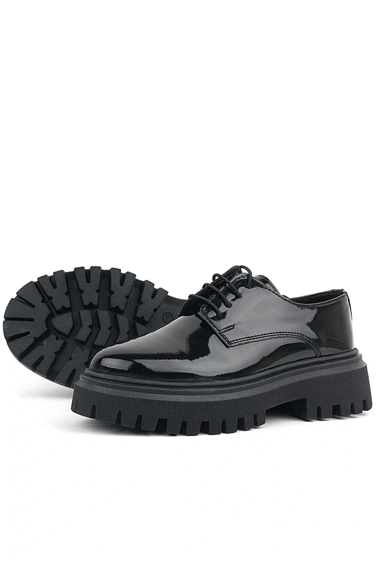 Rakerplus Siyah Rugan Bağcıklı Oxford Günlük Ayakkabı