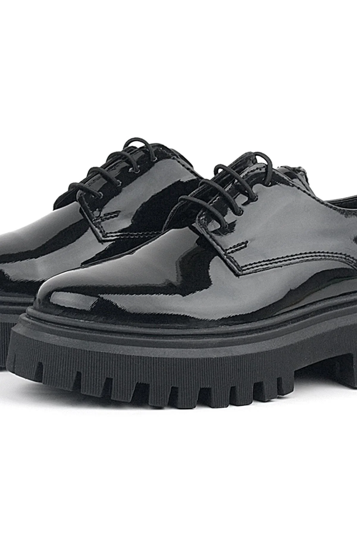 Rakerplus Siyah Rugan Bağcıklı Oxford Günlük Ayakkabı