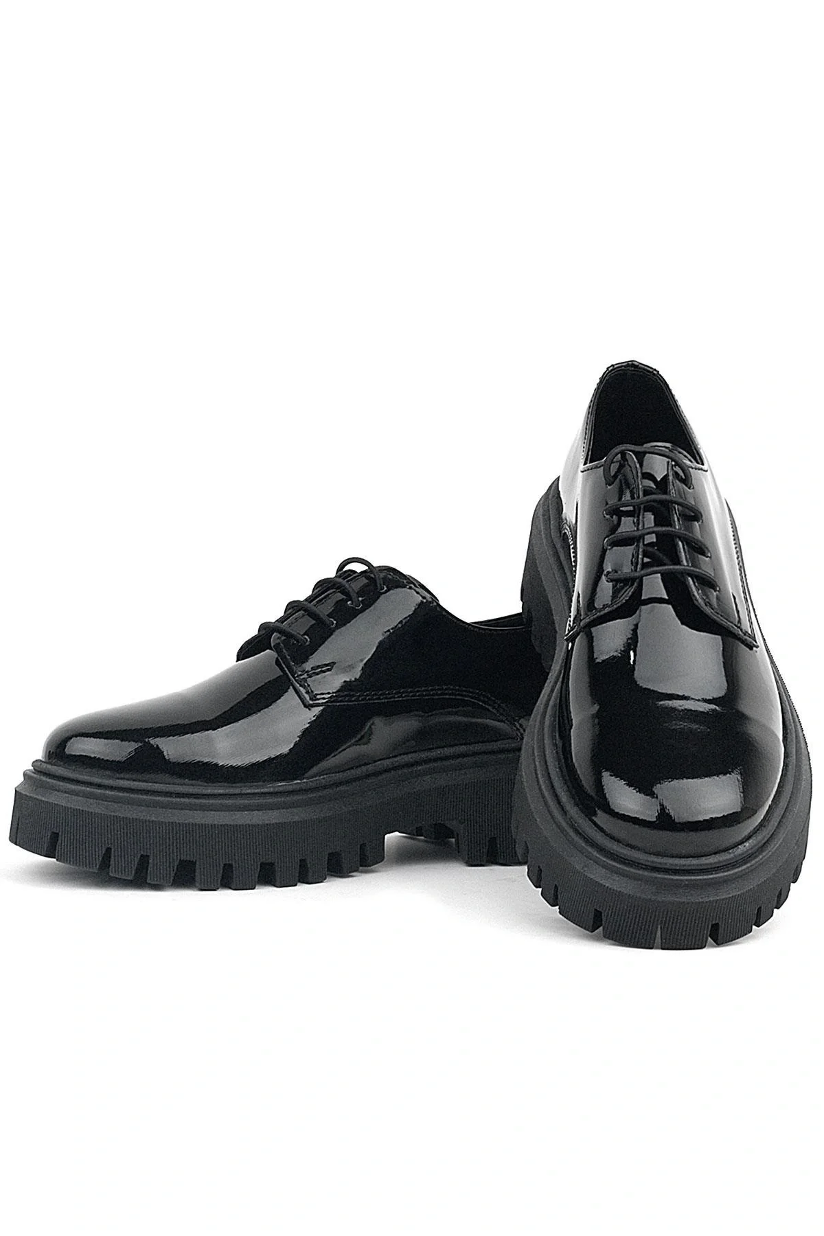Rakerplus Siyah Rugan Bağcıklı Oxford Günlük Ayakkabı