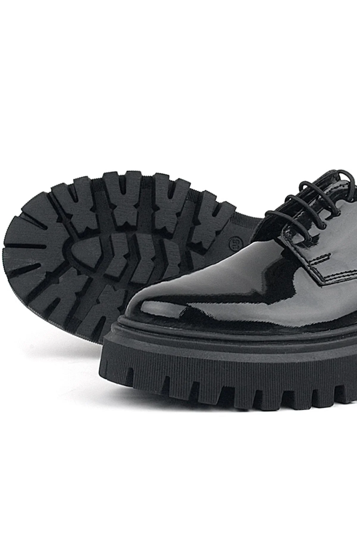 Rakerplus Siyah Rugan Bağcıklı Oxford Günlük Ayakkabı