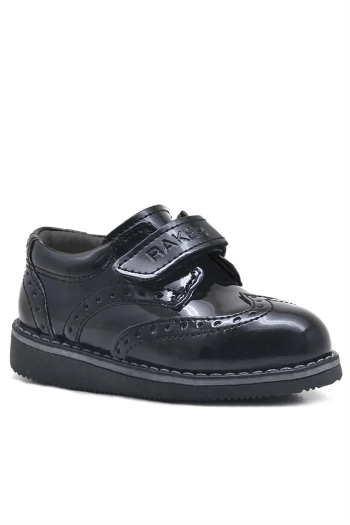 Rakerplus Siyah Rugan Cırtlı Günlük Erkek Bebek Ayakkabı