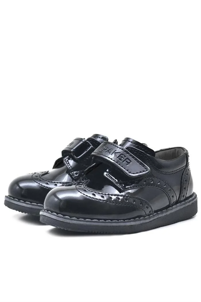 Rakerplus Siyah Rugan Cırtlı Günlük Erkek Bebek Ayakkabı