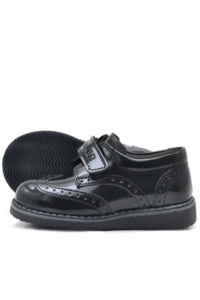 Rakerplus Siyah Rugan Cırtlı Günlük Erkek Bebek Ayakkabı