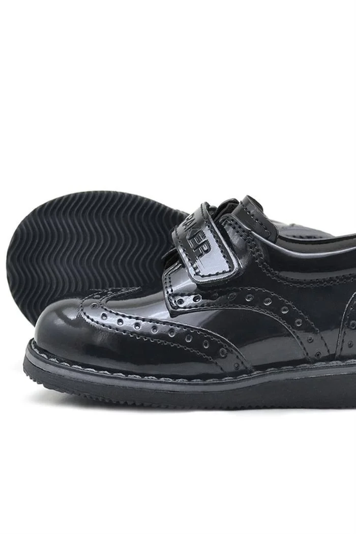 Rakerplus Siyah Rugan Cırtlı Günlük Erkek Bebek Ayakkabı