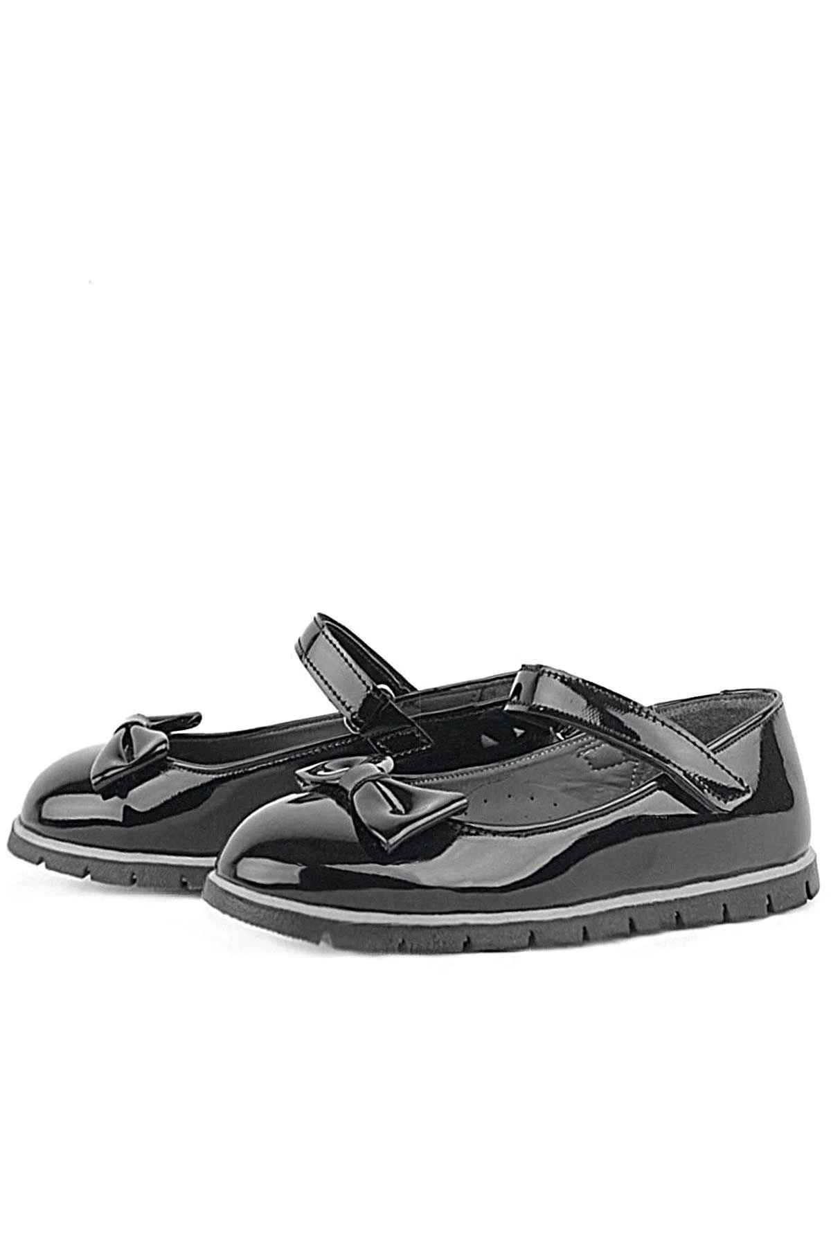 Rakerplus Siyah Rugan Fiyonklu Cırtlı Kız Çocuk Babet