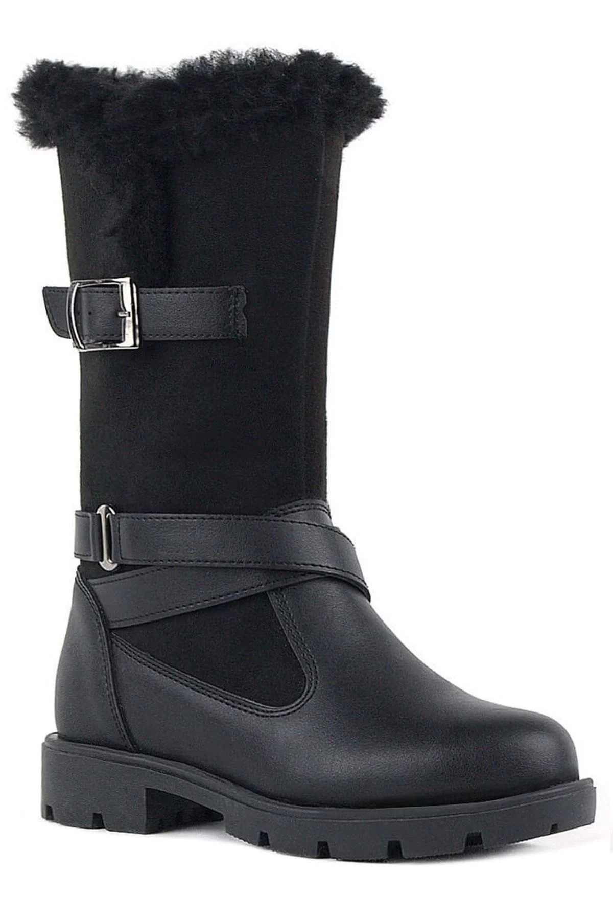 Rakerplus Siyah Uzun Fermuarlı Kız Çocuk Çizme