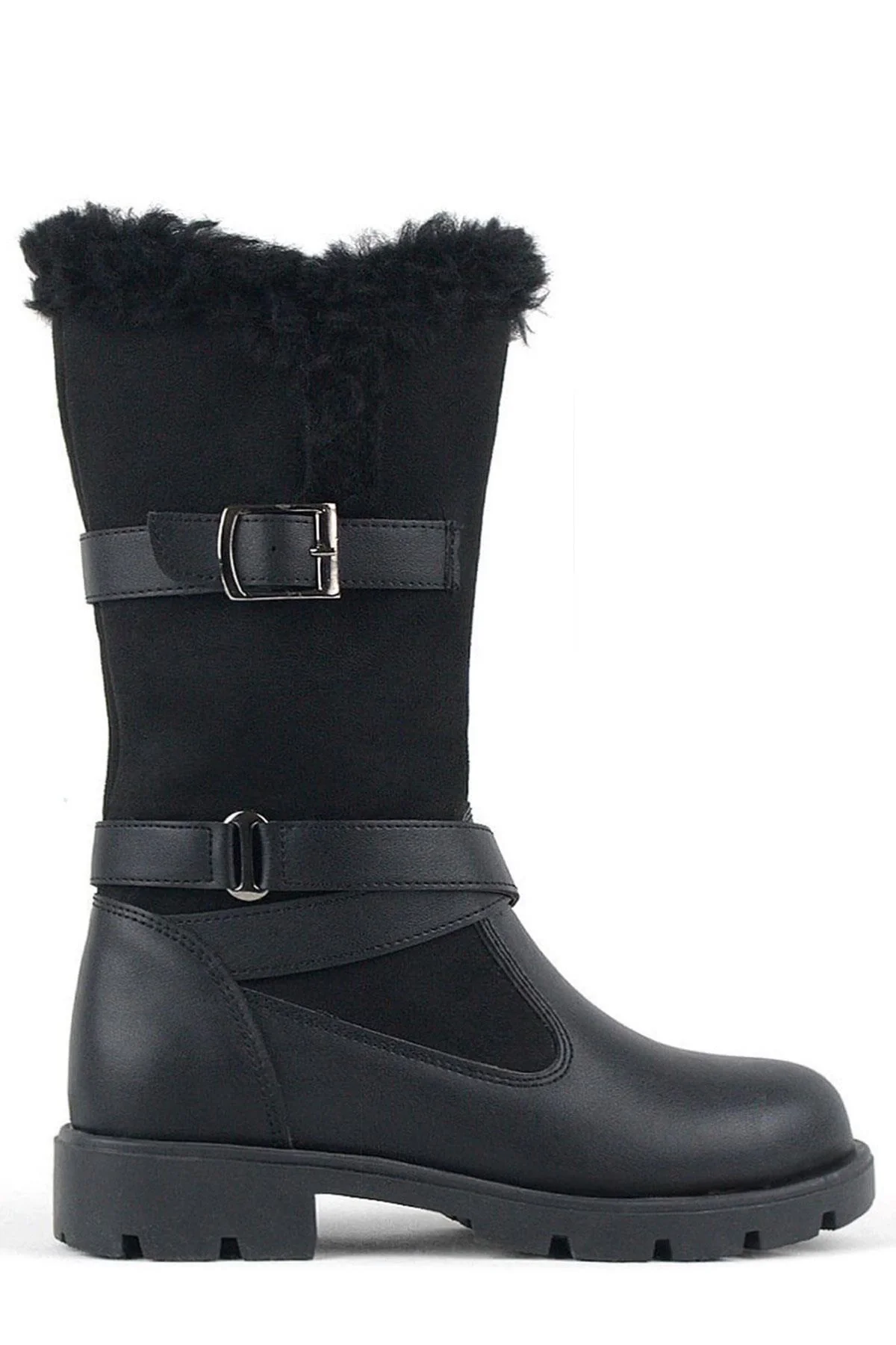 Rakerplus Siyah Uzun Fermuarlı Kız Çocuk Çizme