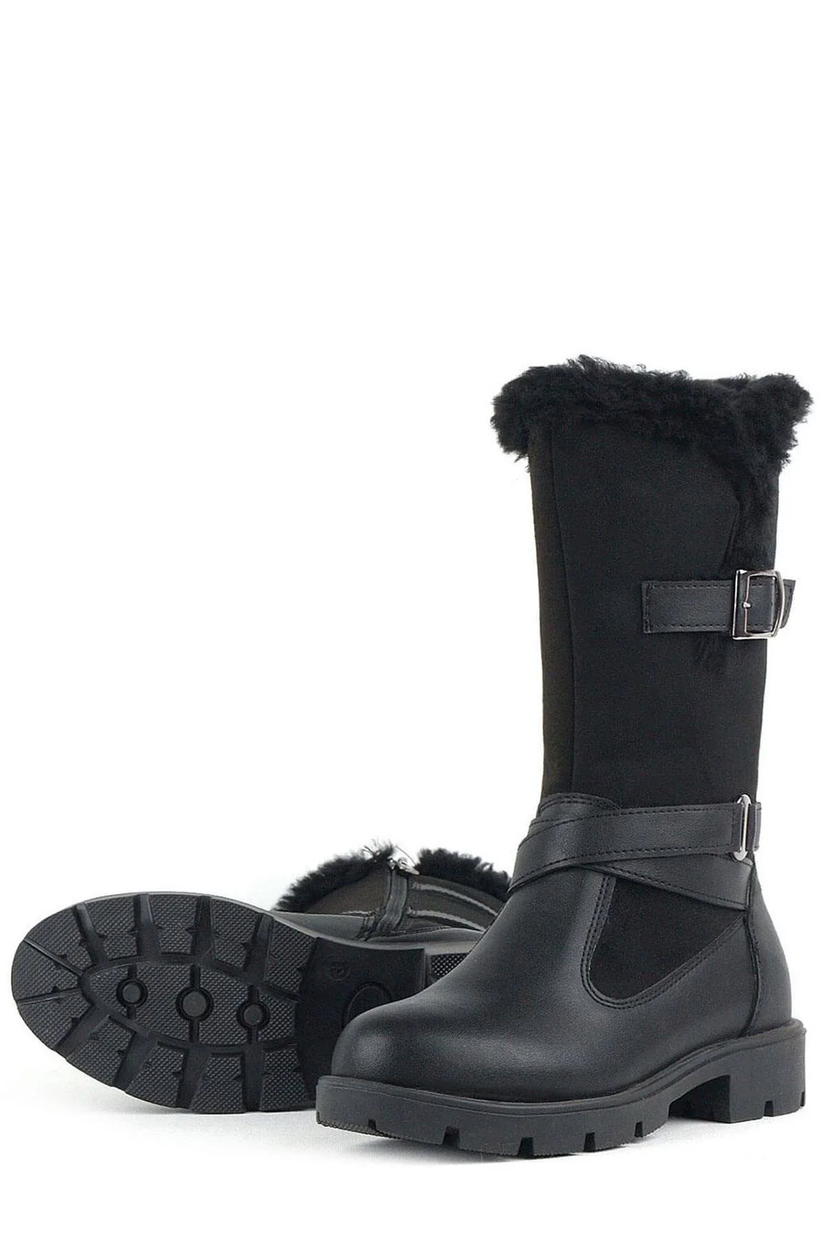 Rakerplus Siyah Uzun Fermuarlı Kız Çocuk Çizme