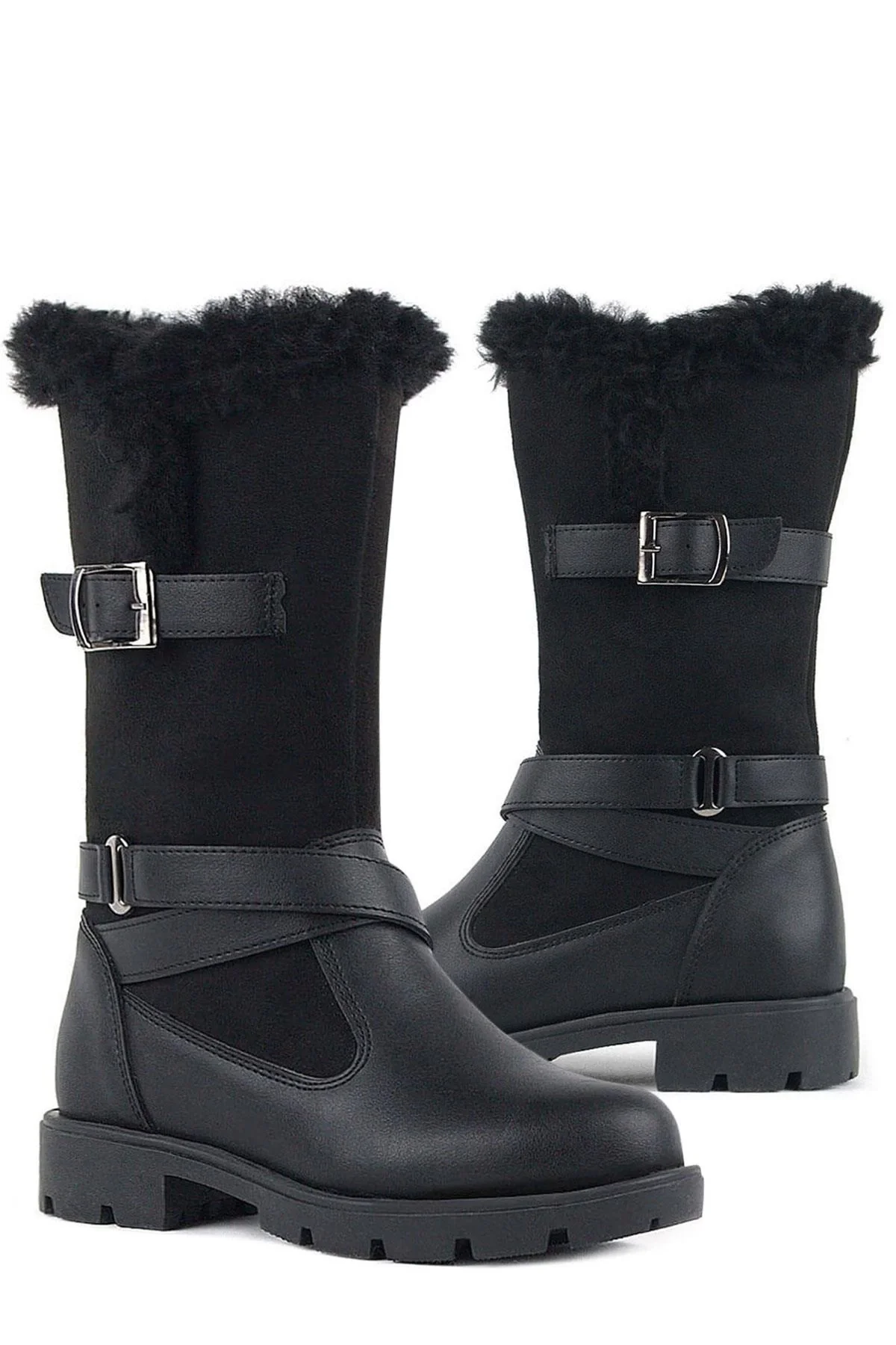 Rakerplus Siyah Uzun Fermuarlı Kız Çocuk Çizme